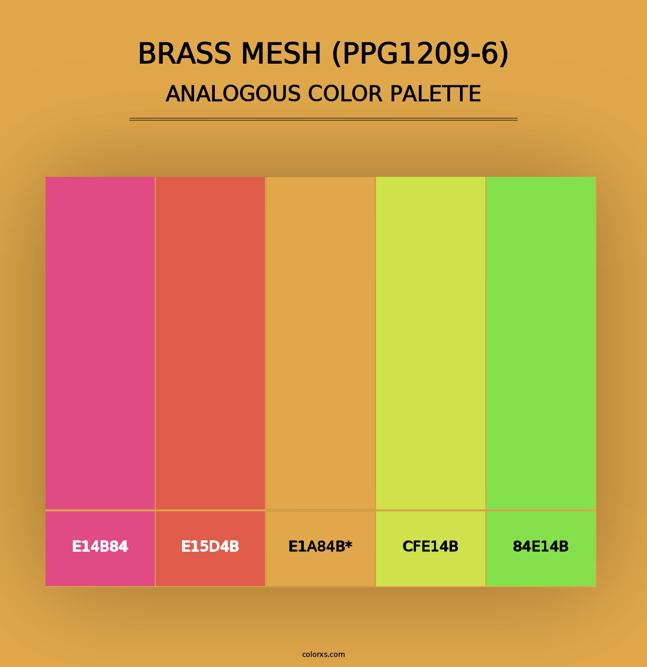 Brass Mesh (PPG1209-6) - Analogous Color Palette