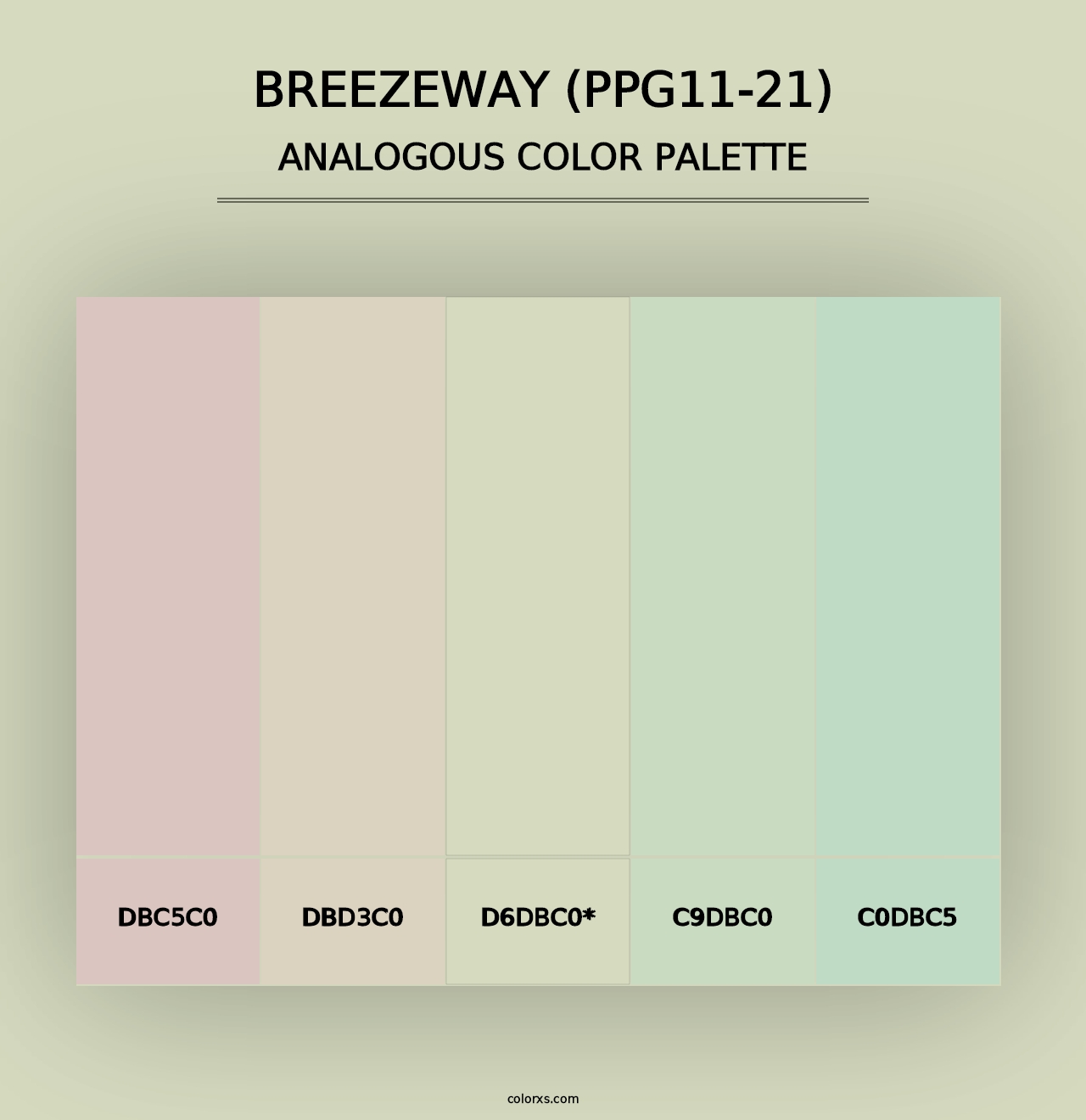 Breezeway (PPG11-21) - Analogous Color Palette