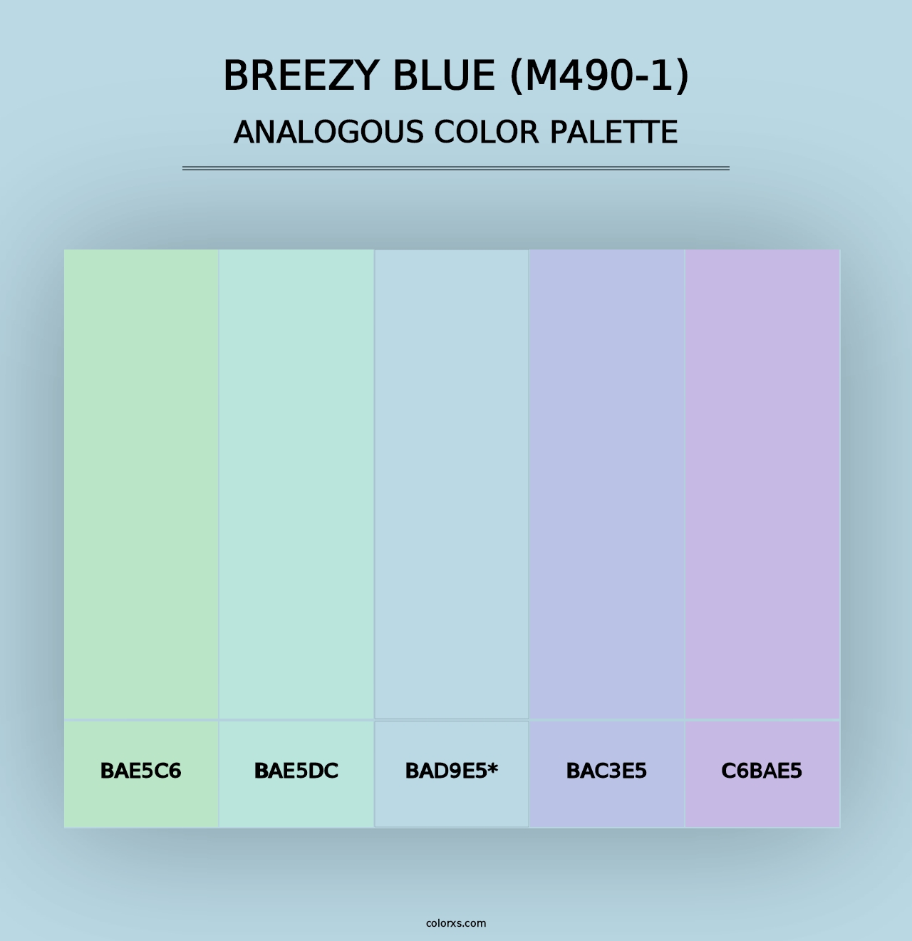 Breezy Blue (M490-1) - Analogous Color Palette