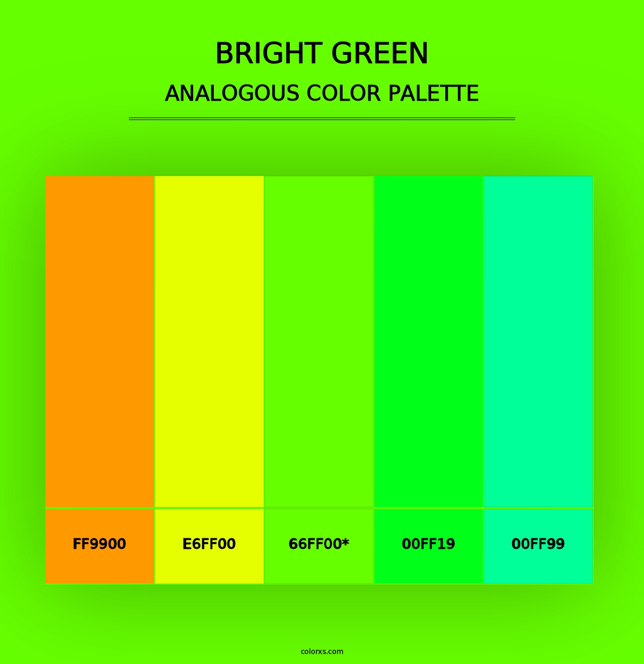 Bright Green - Analogous Color Palette