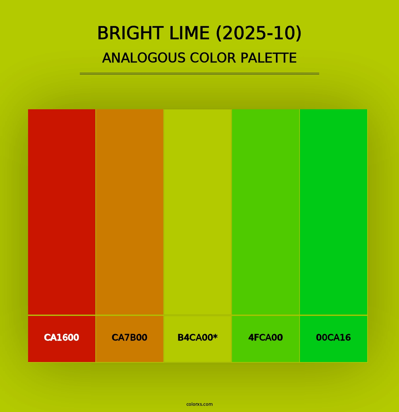 Bright Lime (2025-10) - Analogous Color Palette