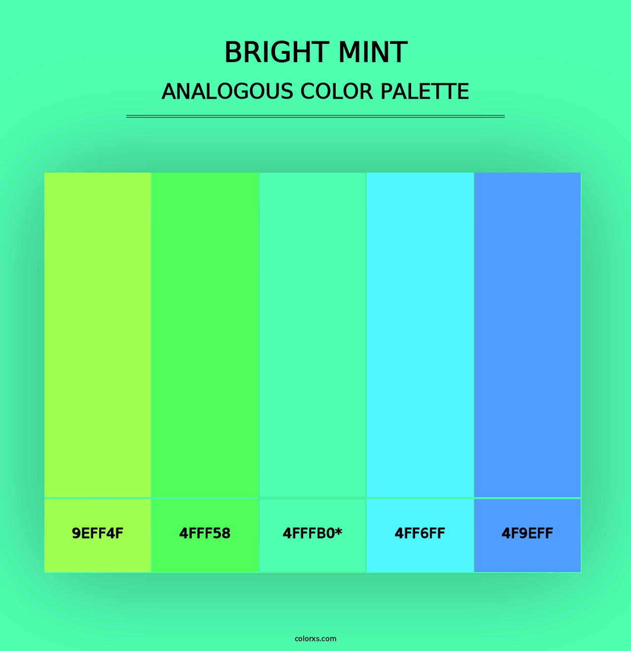 Bright Mint - Analogous Color Palette