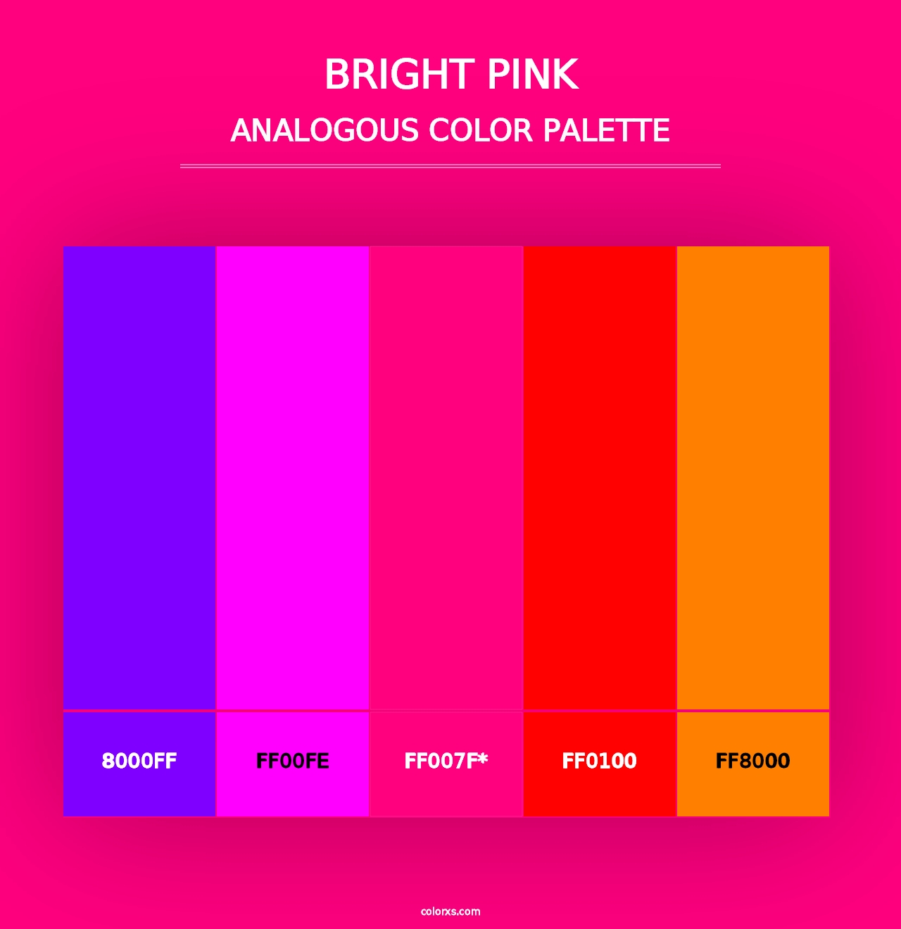 Bright Pink - Analogous Color Palette