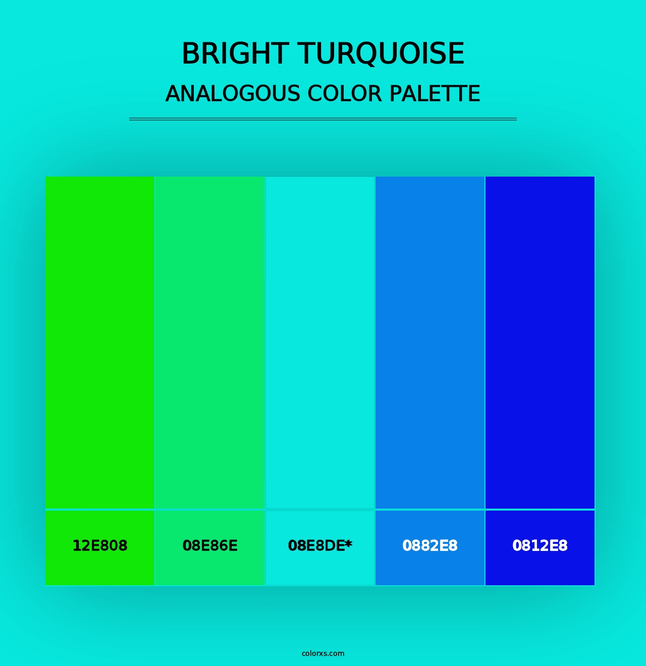 Bright Turquoise - Analogous Color Palette