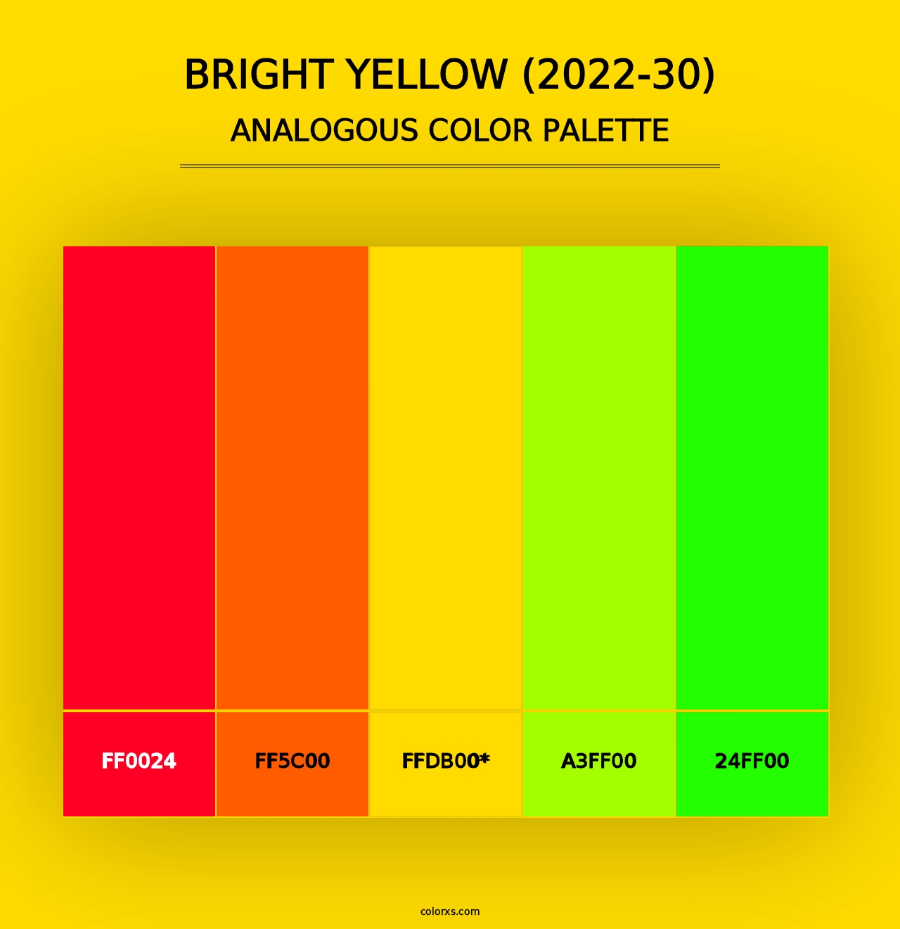 Bright Yellow (2022-30) - Analogous Color Palette