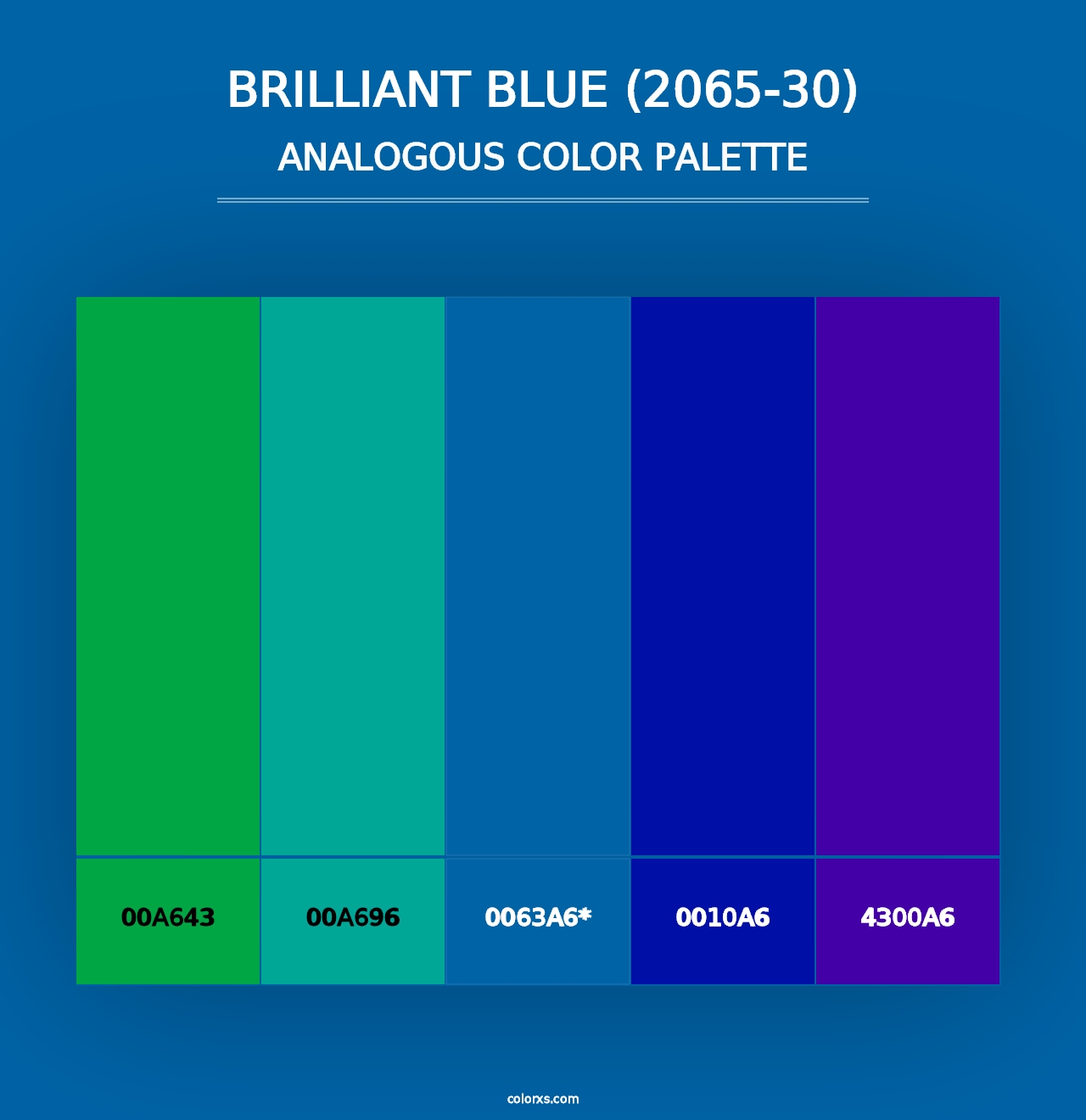 Brilliant Blue (2065-30) - Analogous Color Palette