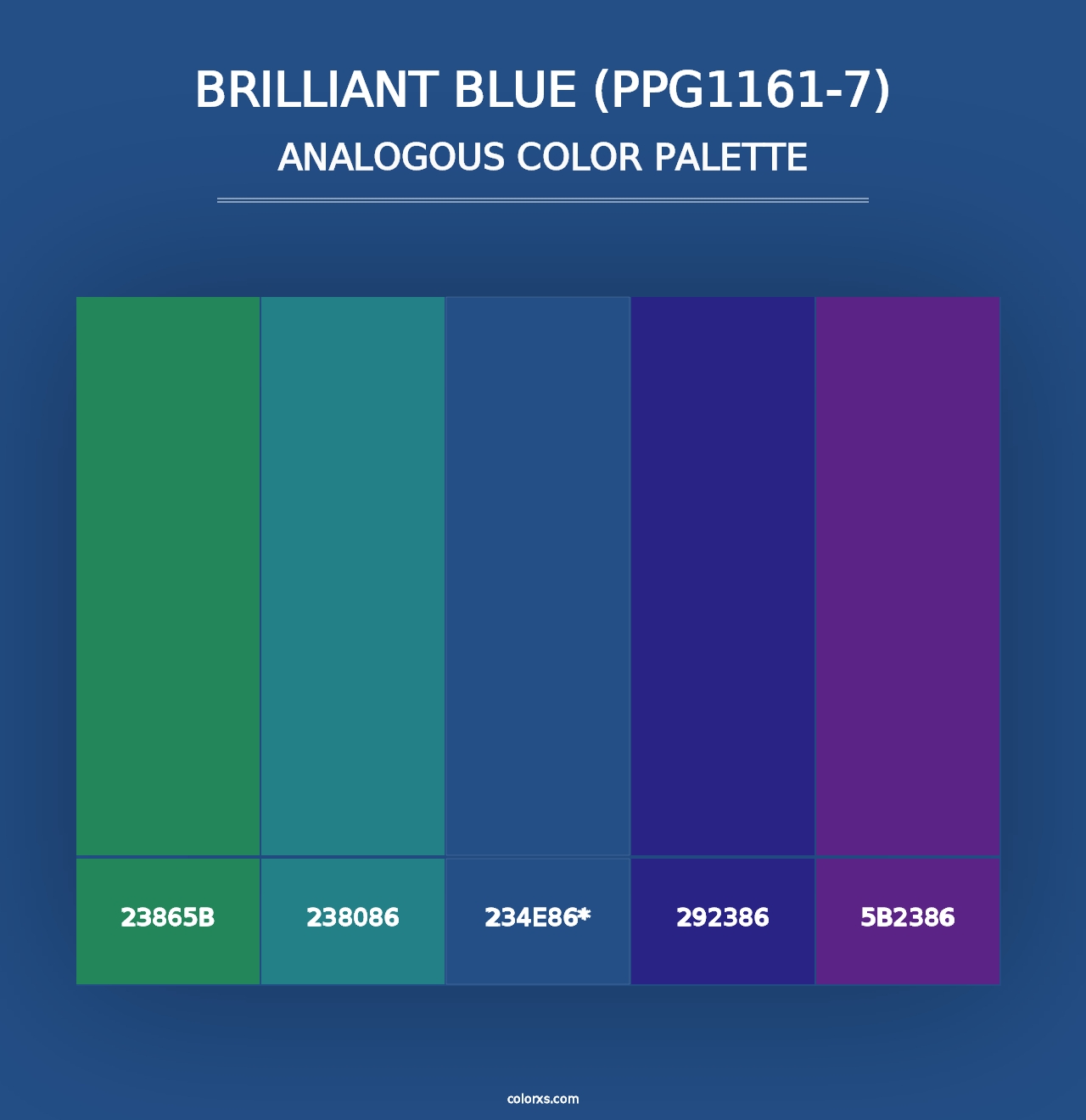 Brilliant Blue (PPG1161-7) - Analogous Color Palette