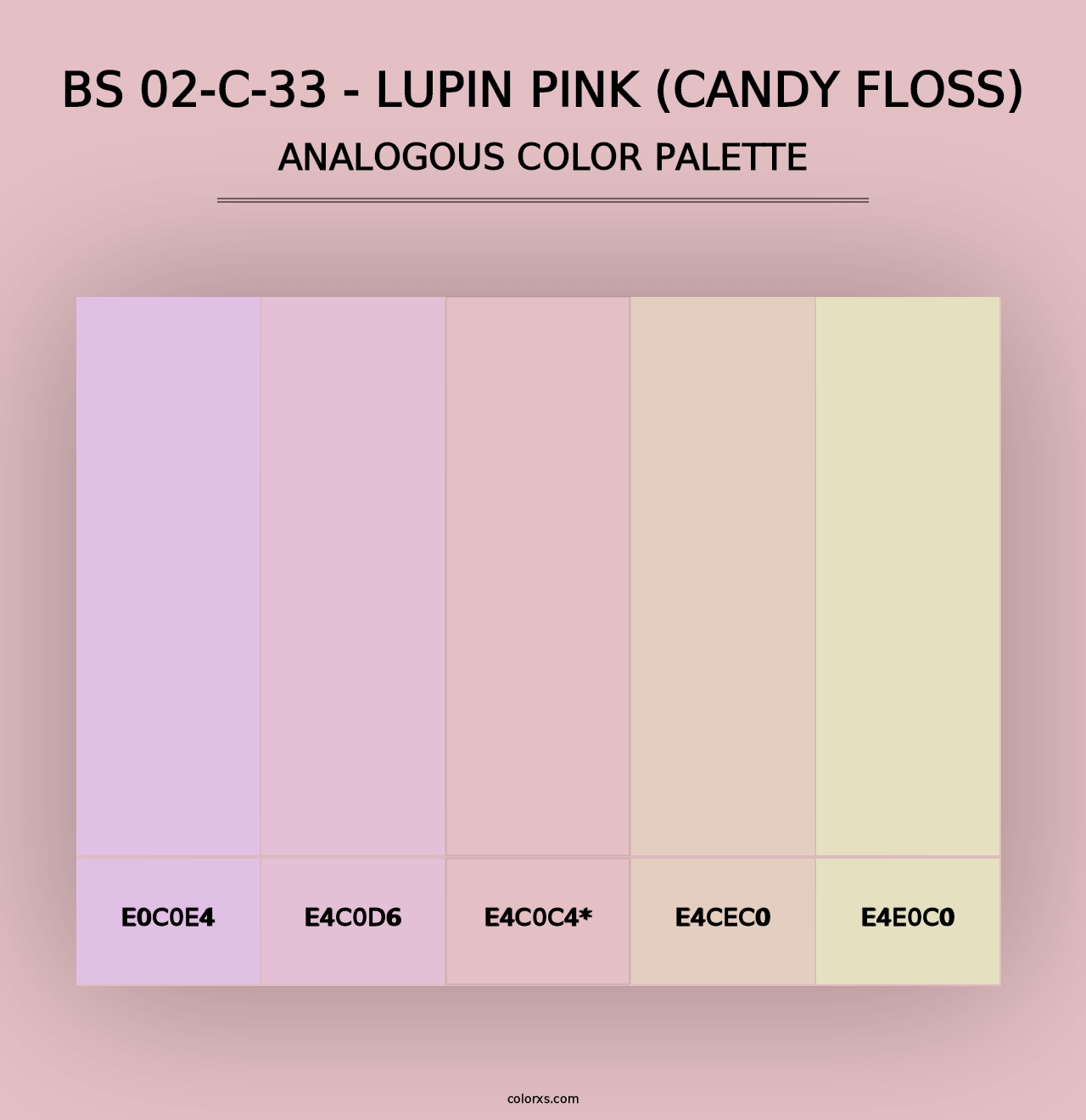 BS 02-C-33 - Lupin Pink (Candy Floss) - Analogous Color Palette