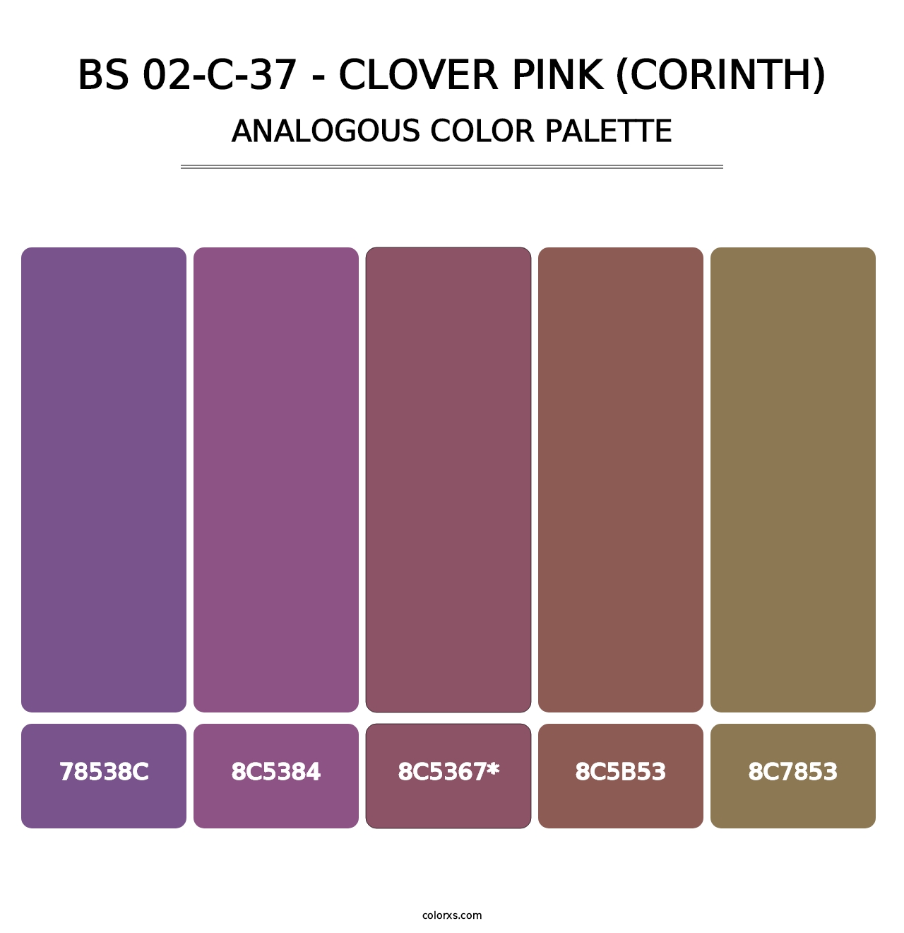 BS 02-C-37 - Clover Pink (Corinth) - Analogous Color Palette