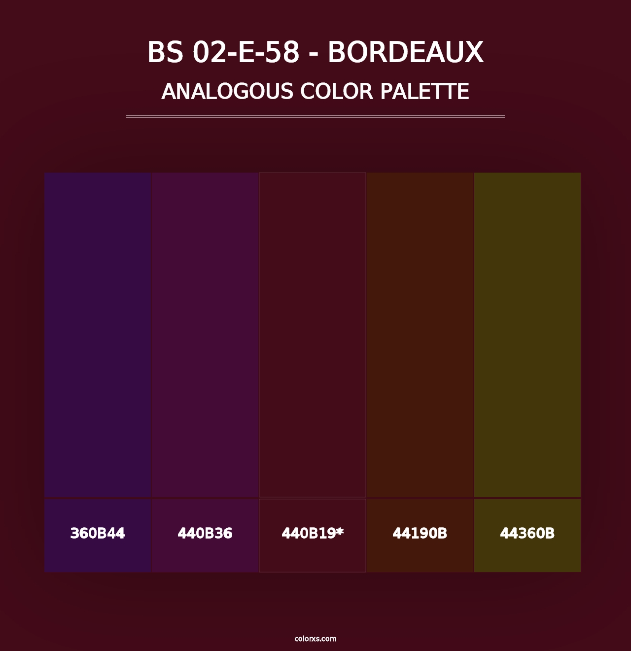 BS 02-E-58 - Bordeaux - Analogous Color Palette