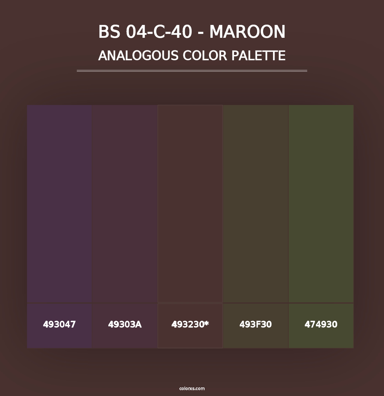 BS 04-C-40 - Maroon - Analogous Color Palette