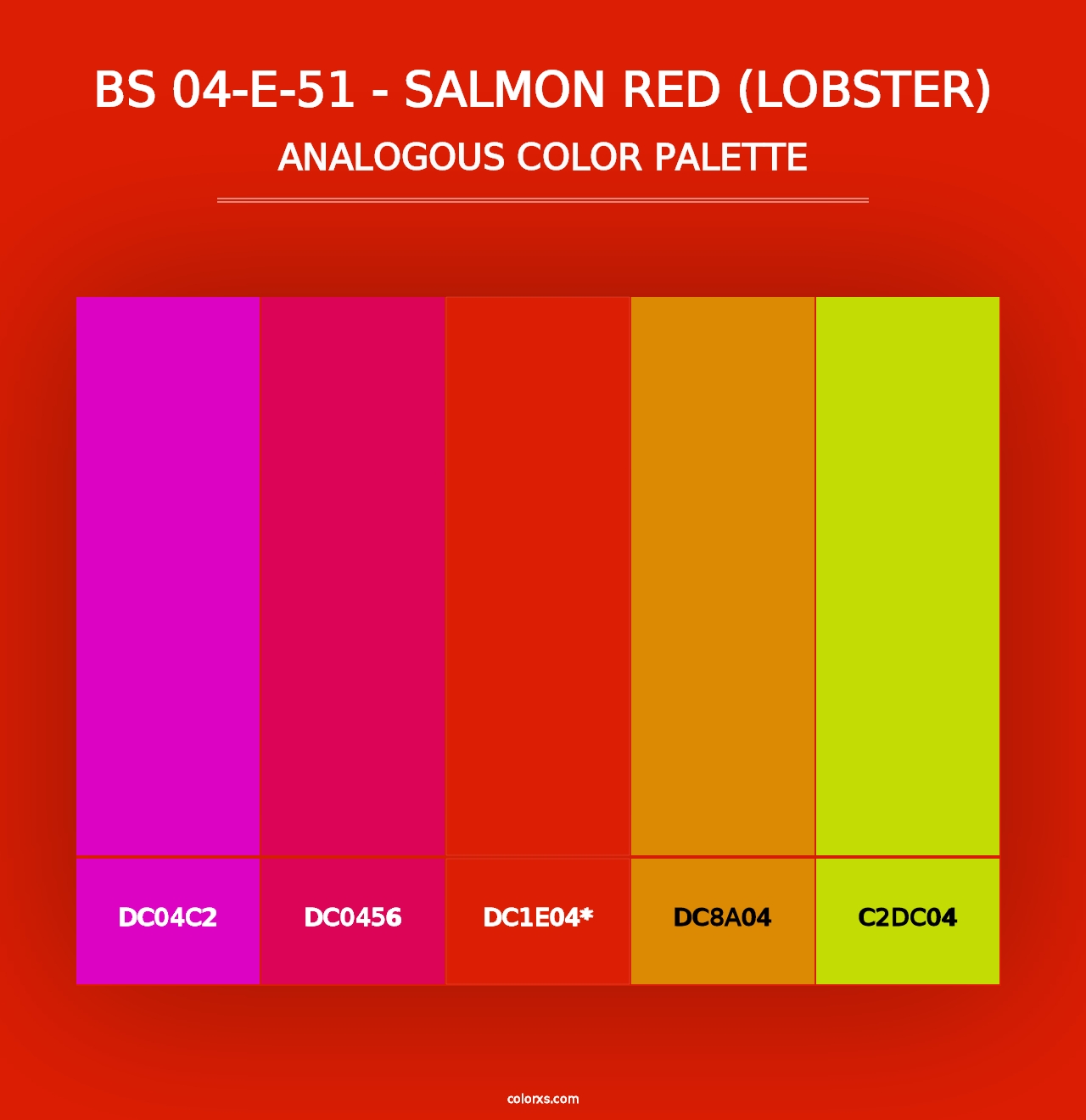 BS 04-E-51 - Salmon Red (Lobster) - Analogous Color Palette