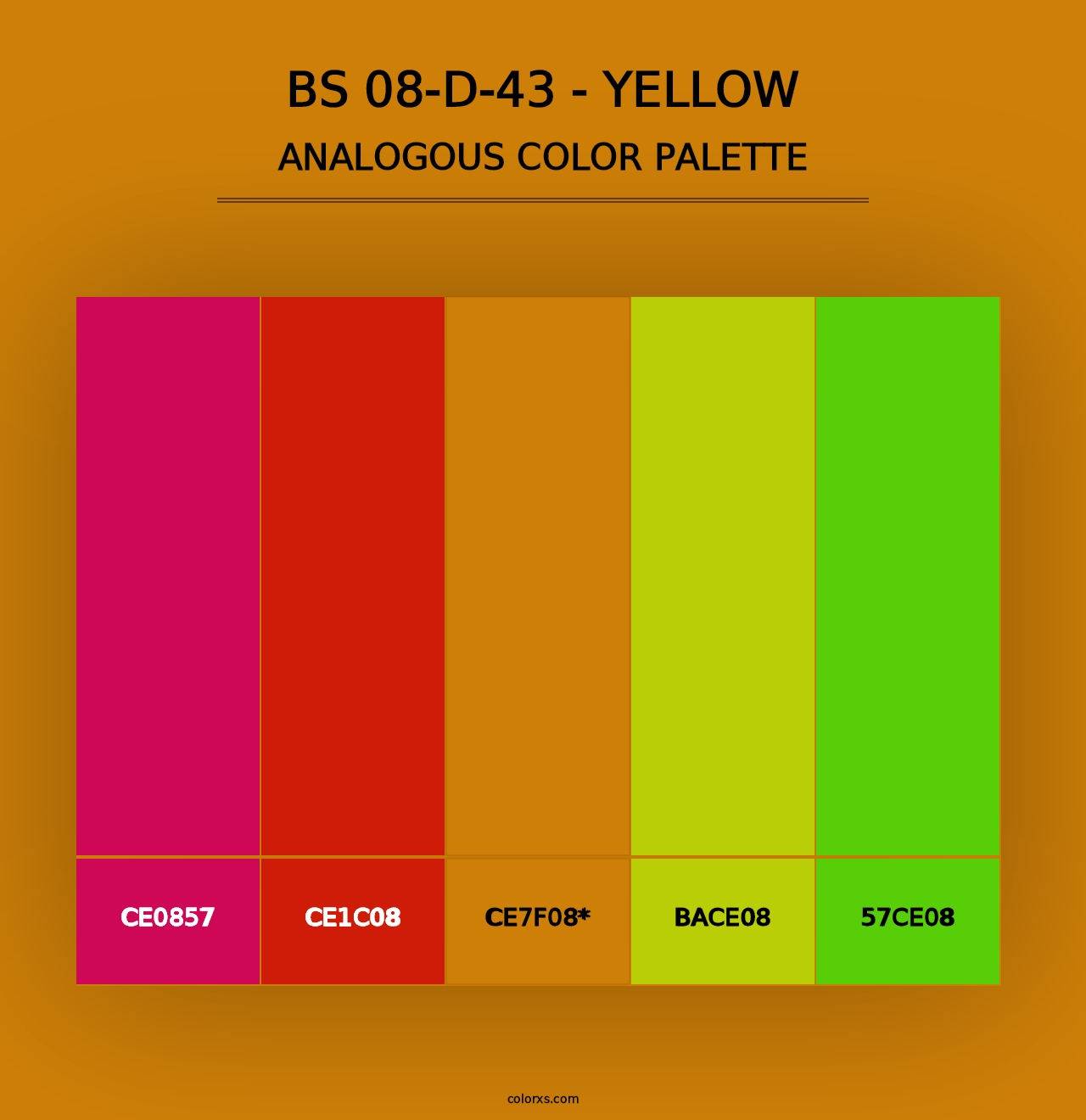 BS 08-D-43 - Yellow - Analogous Color Palette