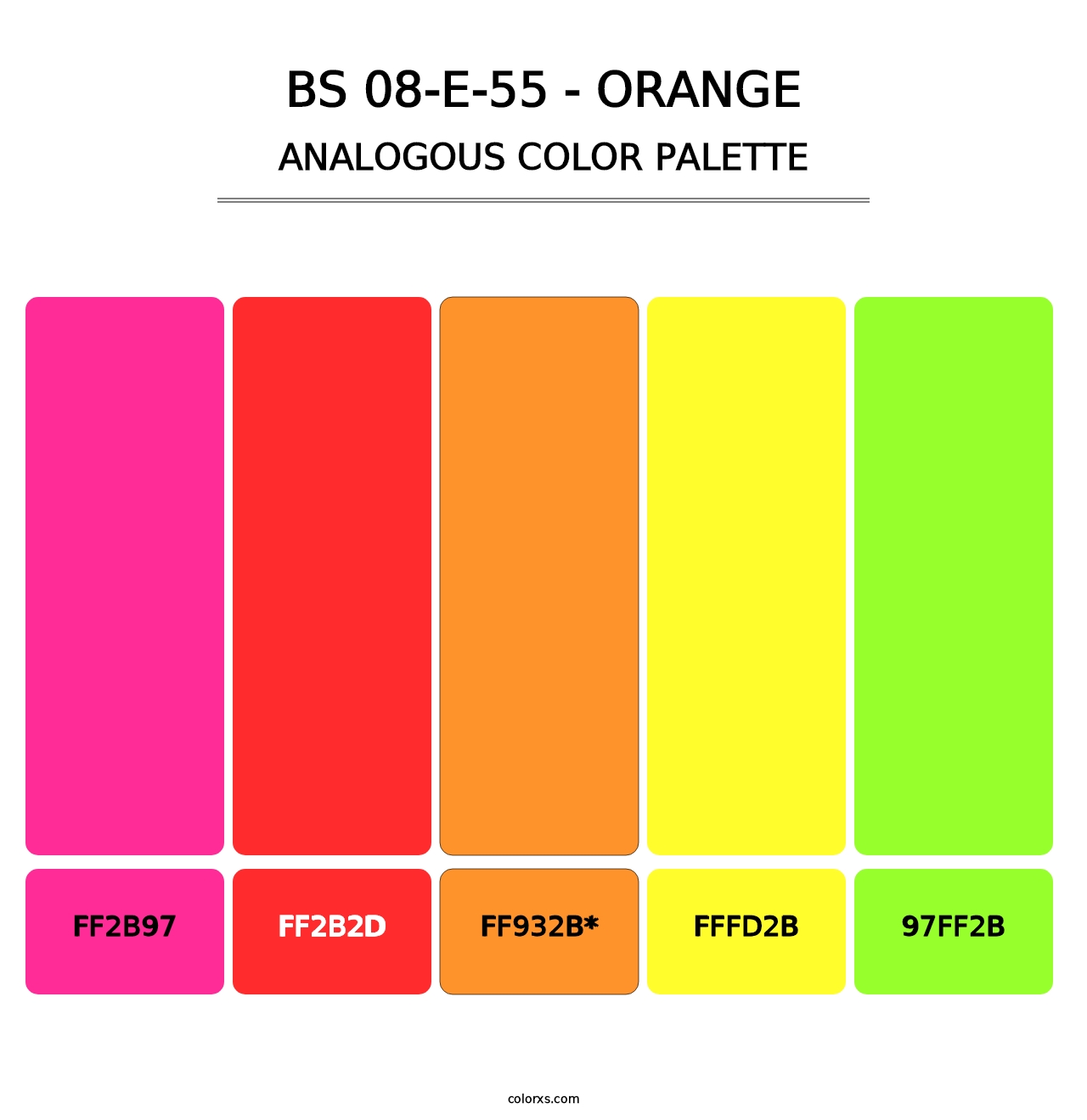 BS 08-E-55 - Orange - Analogous Color Palette