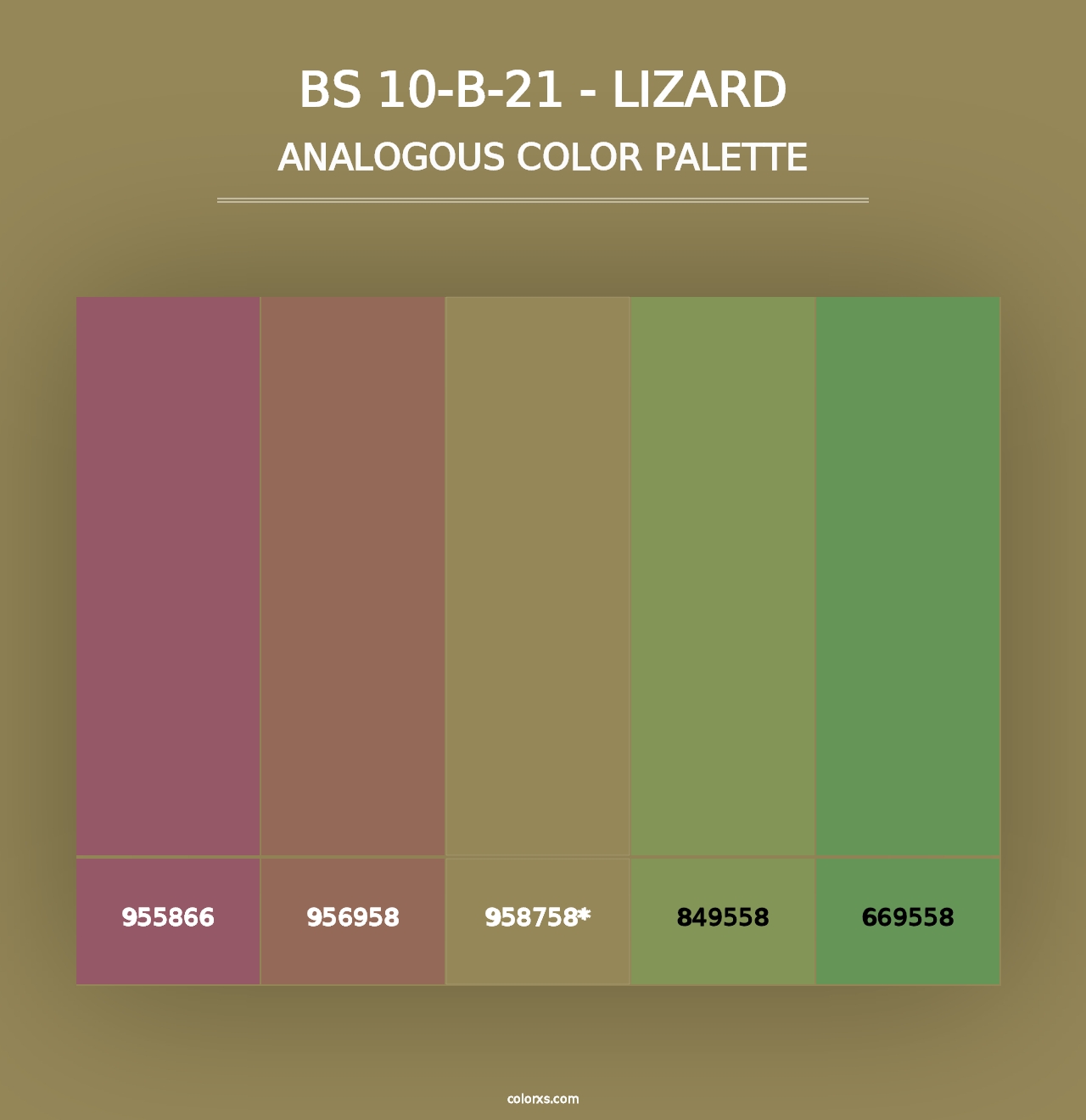 BS 10-B-21 - Lizard - Analogous Color Palette