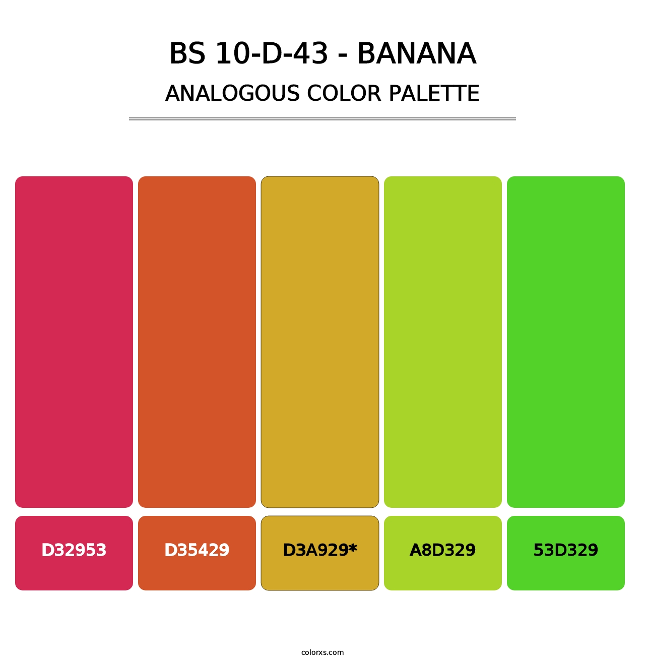 BS 10-D-43 - Banana - Analogous Color Palette