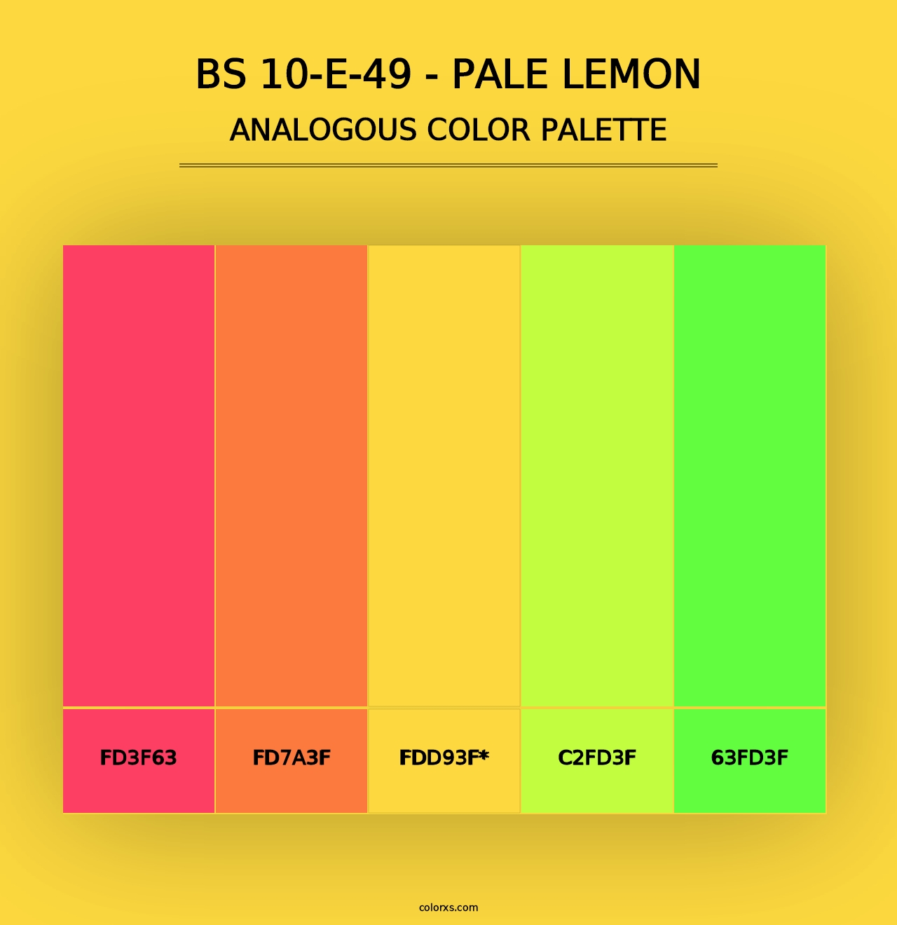 BS 10-E-49 - Pale Lemon - Analogous Color Palette