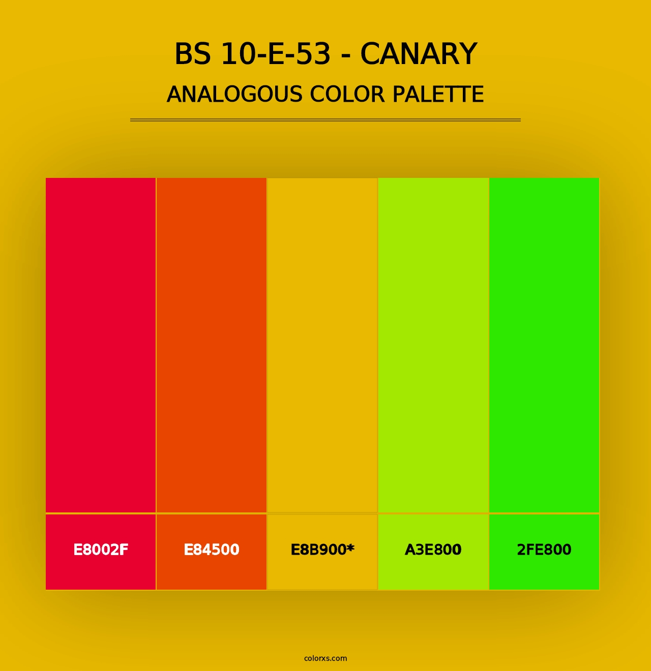 BS 10-E-53 - Canary - Analogous Color Palette