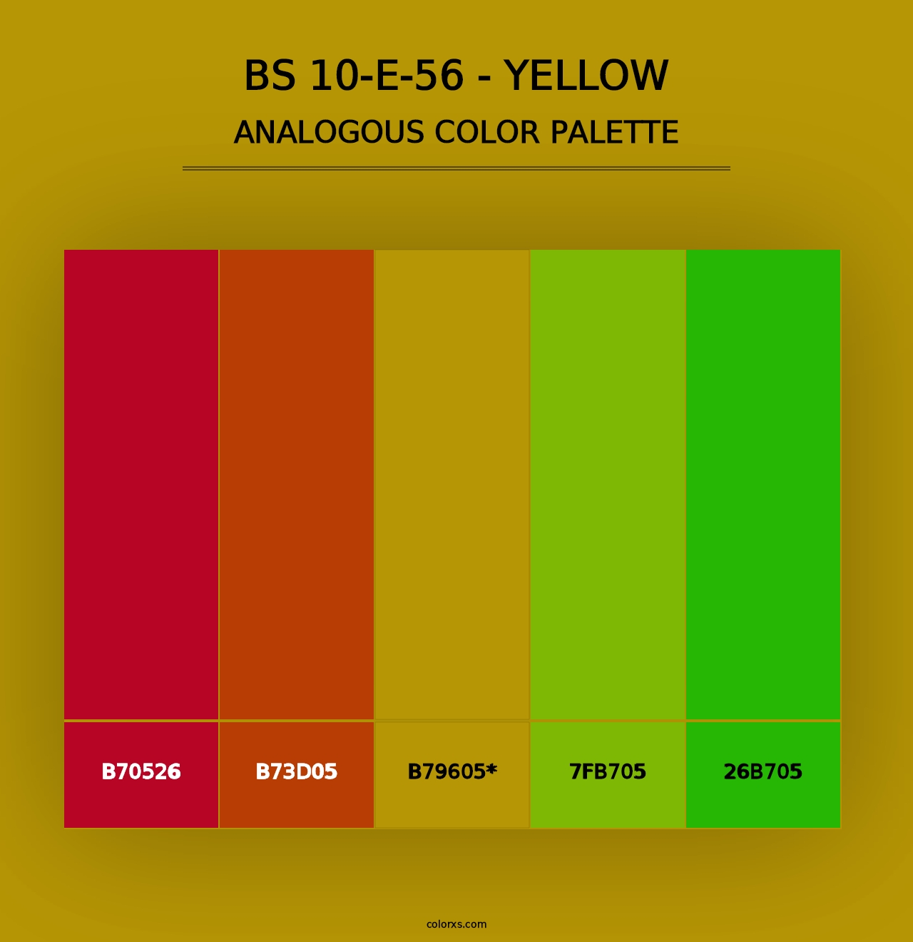 BS 10-E-56 - Yellow - Analogous Color Palette