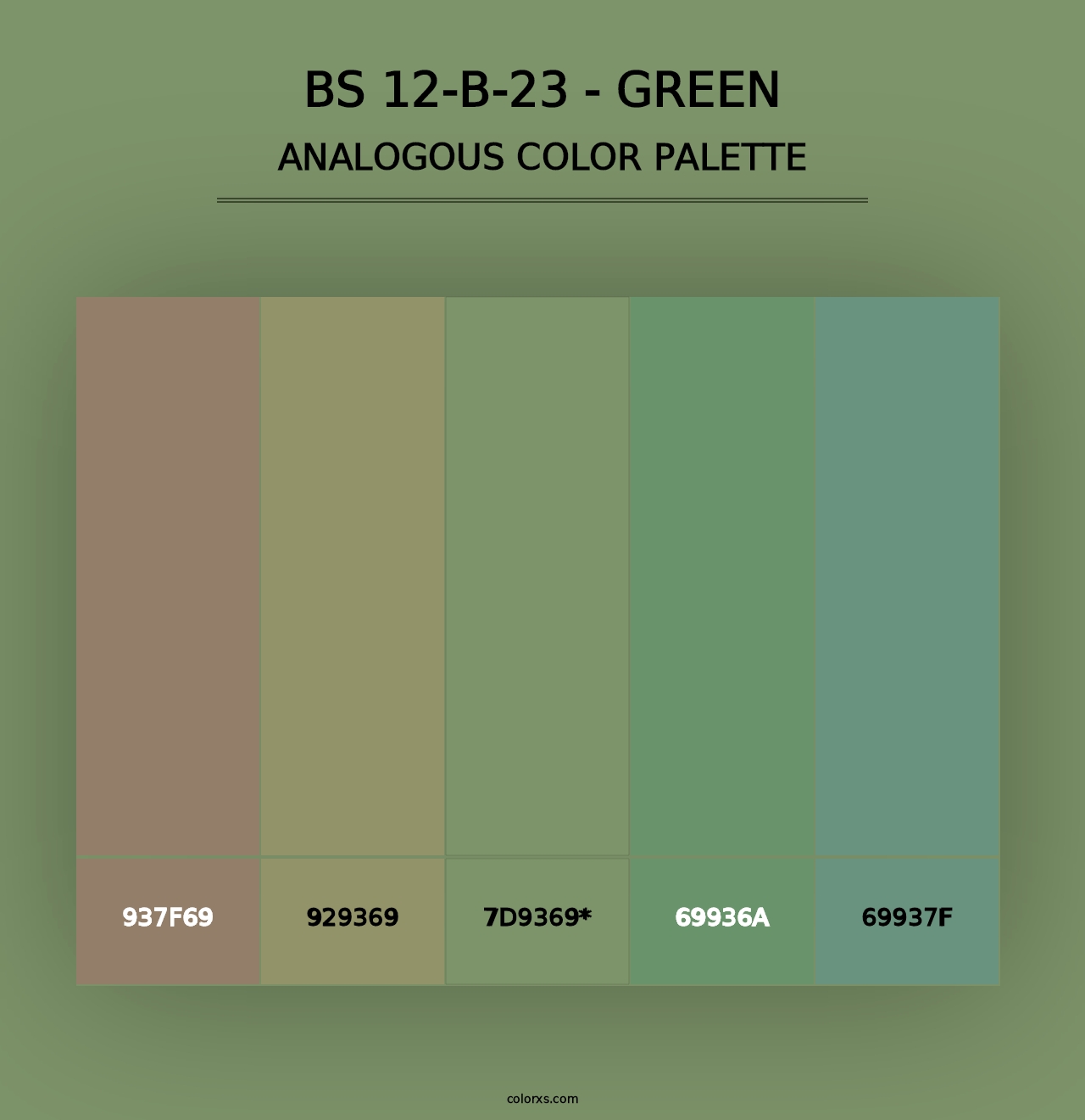 BS 12-B-23 - Green - Analogous Color Palette