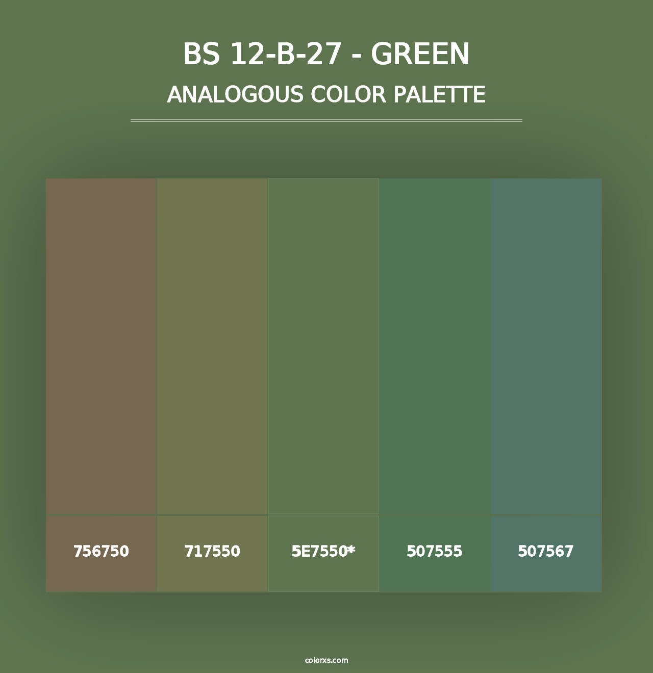 BS 12-B-27 - Green - Analogous Color Palette