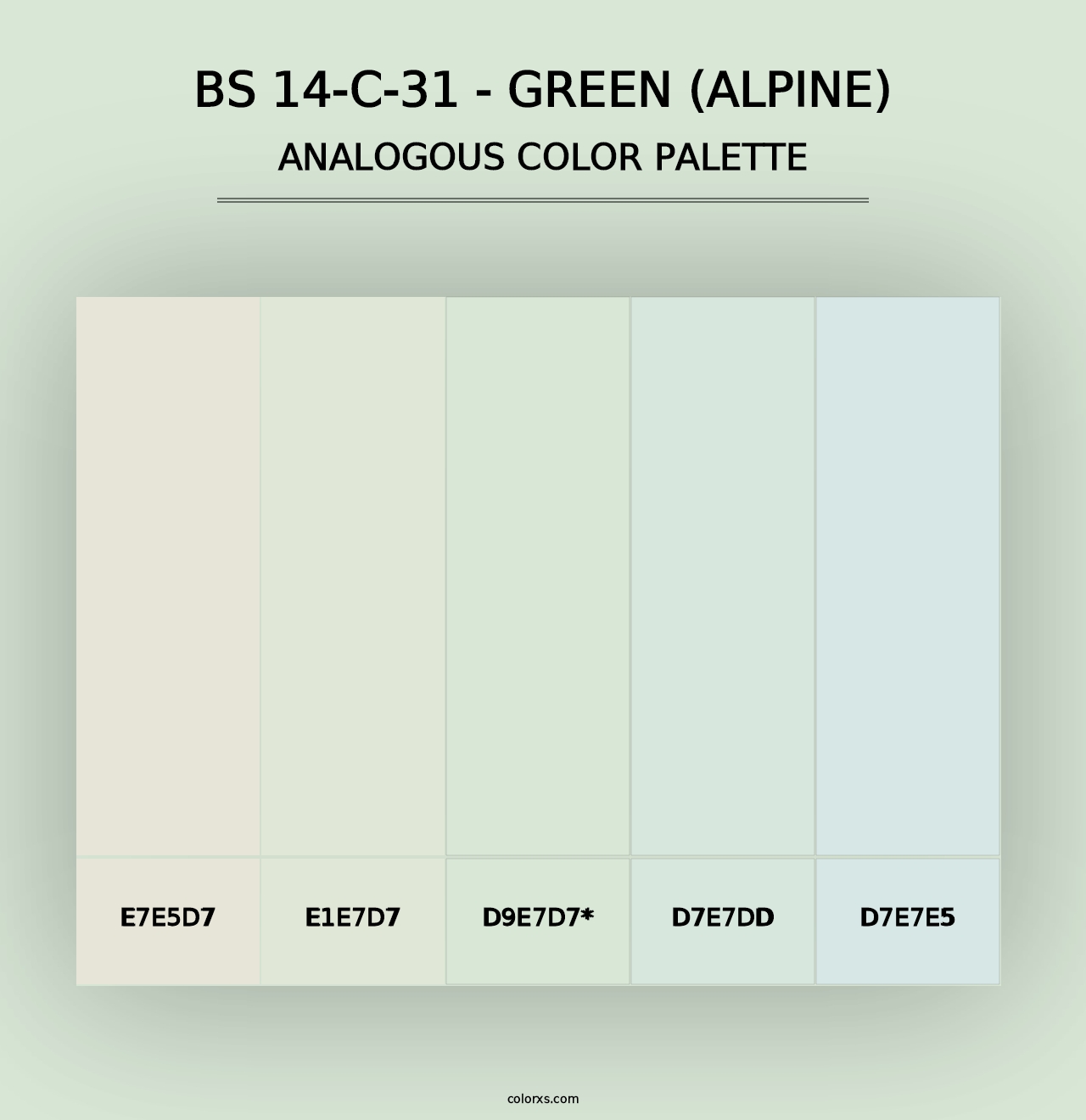 BS 14-C-31 - Green (Alpine) - Analogous Color Palette