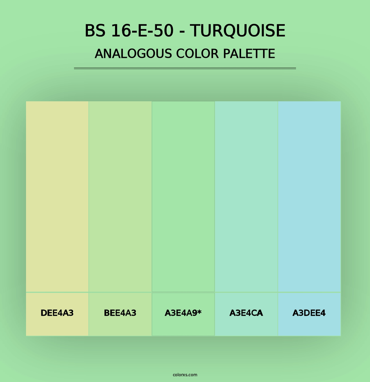 BS 16-E-50 - Turquoise - Analogous Color Palette