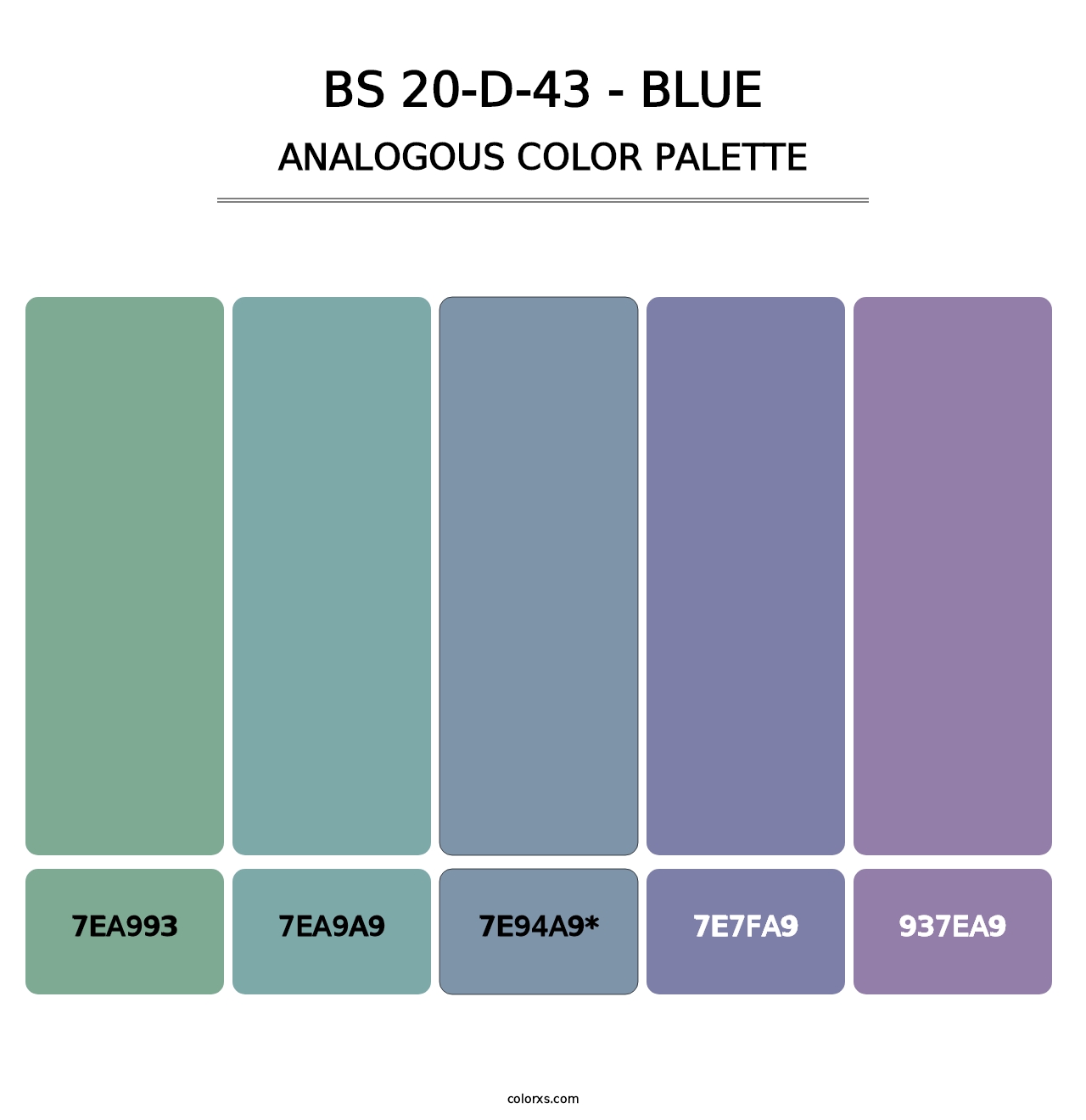 BS 20-D-43 - Blue - Analogous Color Palette