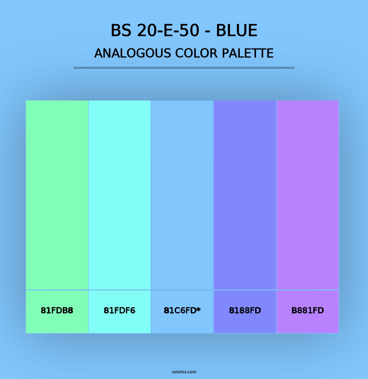 BS 20-E-50 - Blue - Analogous Color Palette