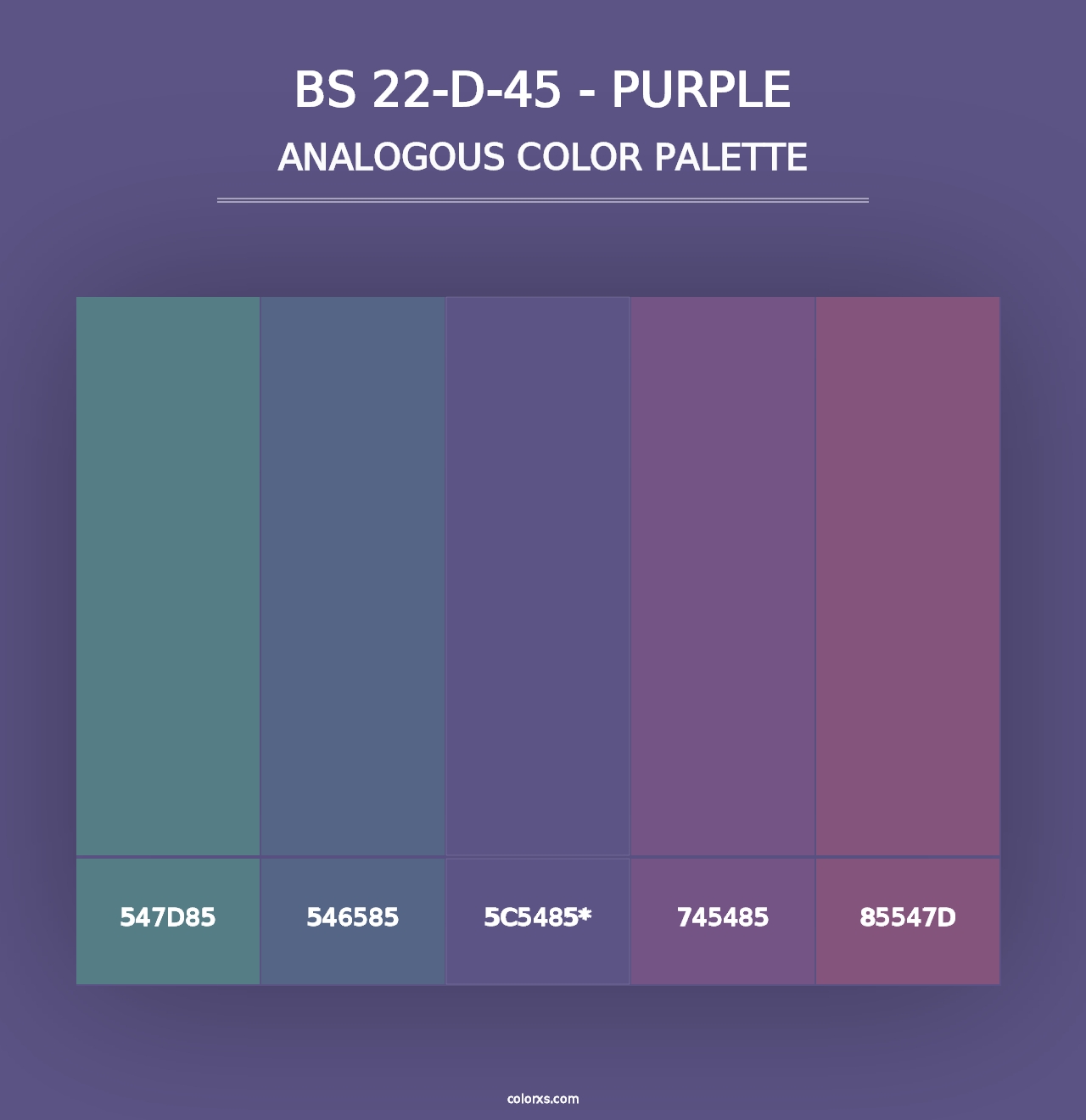 BS 22-D-45 - Purple - Analogous Color Palette