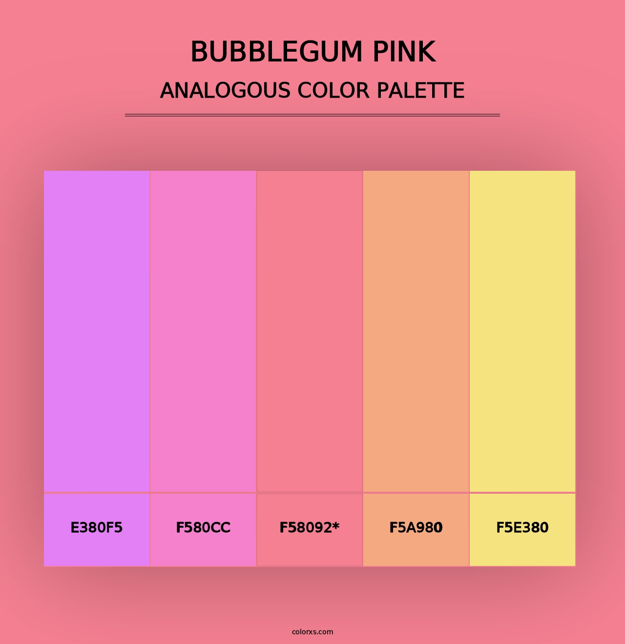 Bubblegum Pink - Analogous Color Palette