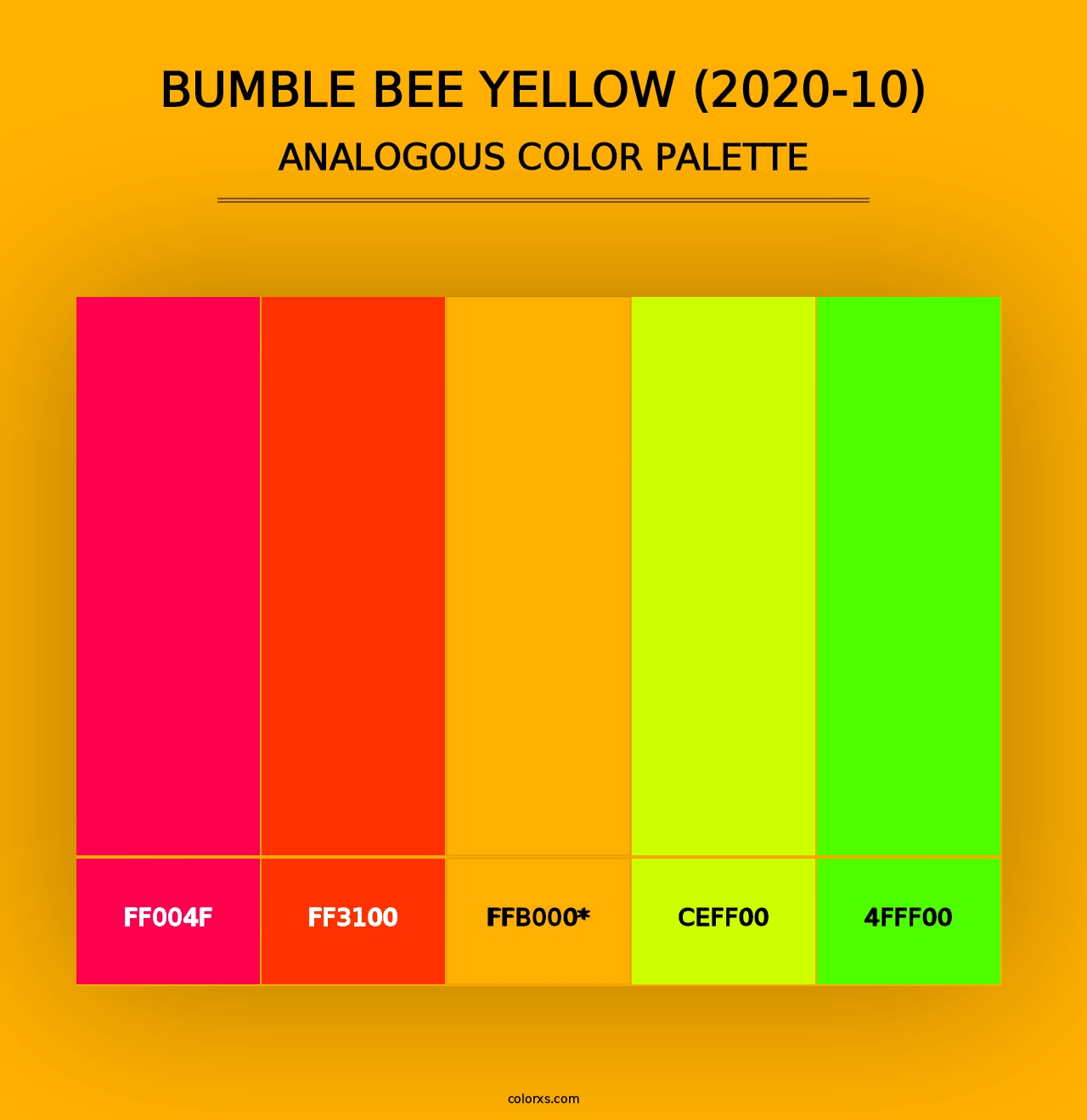 Bumble Bee Yellow (2020-10) - Analogous Color Palette