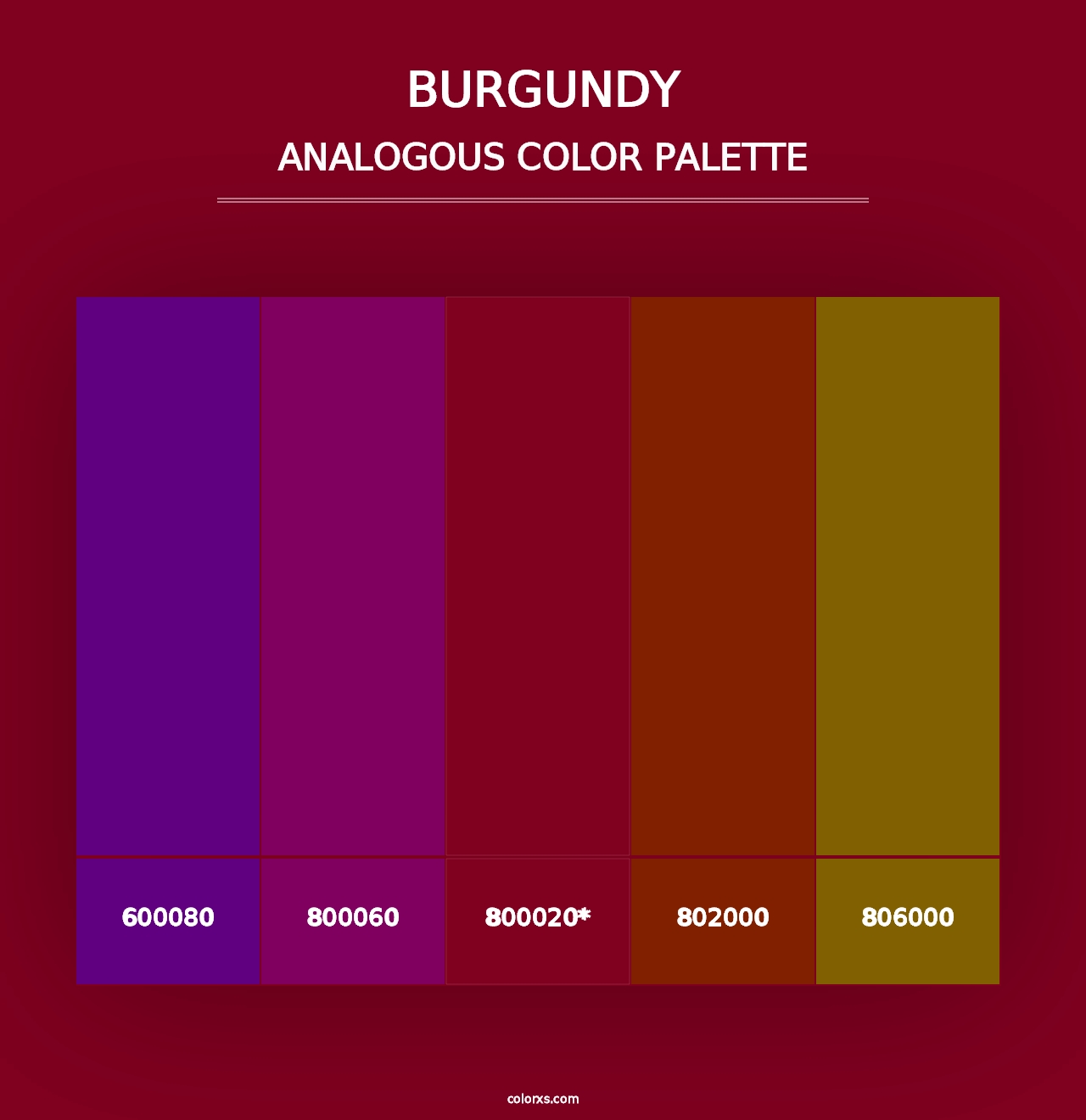 Burgundy - Analogous Color Palette