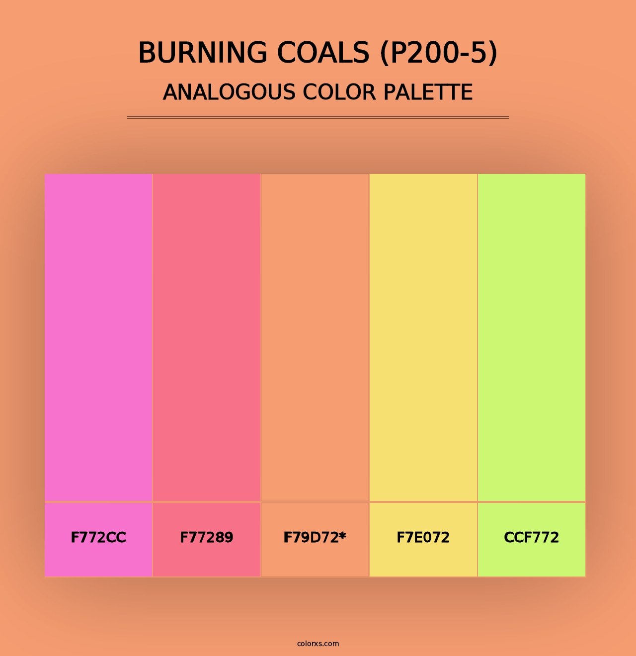 Burning Coals (P200-5) - Analogous Color Palette