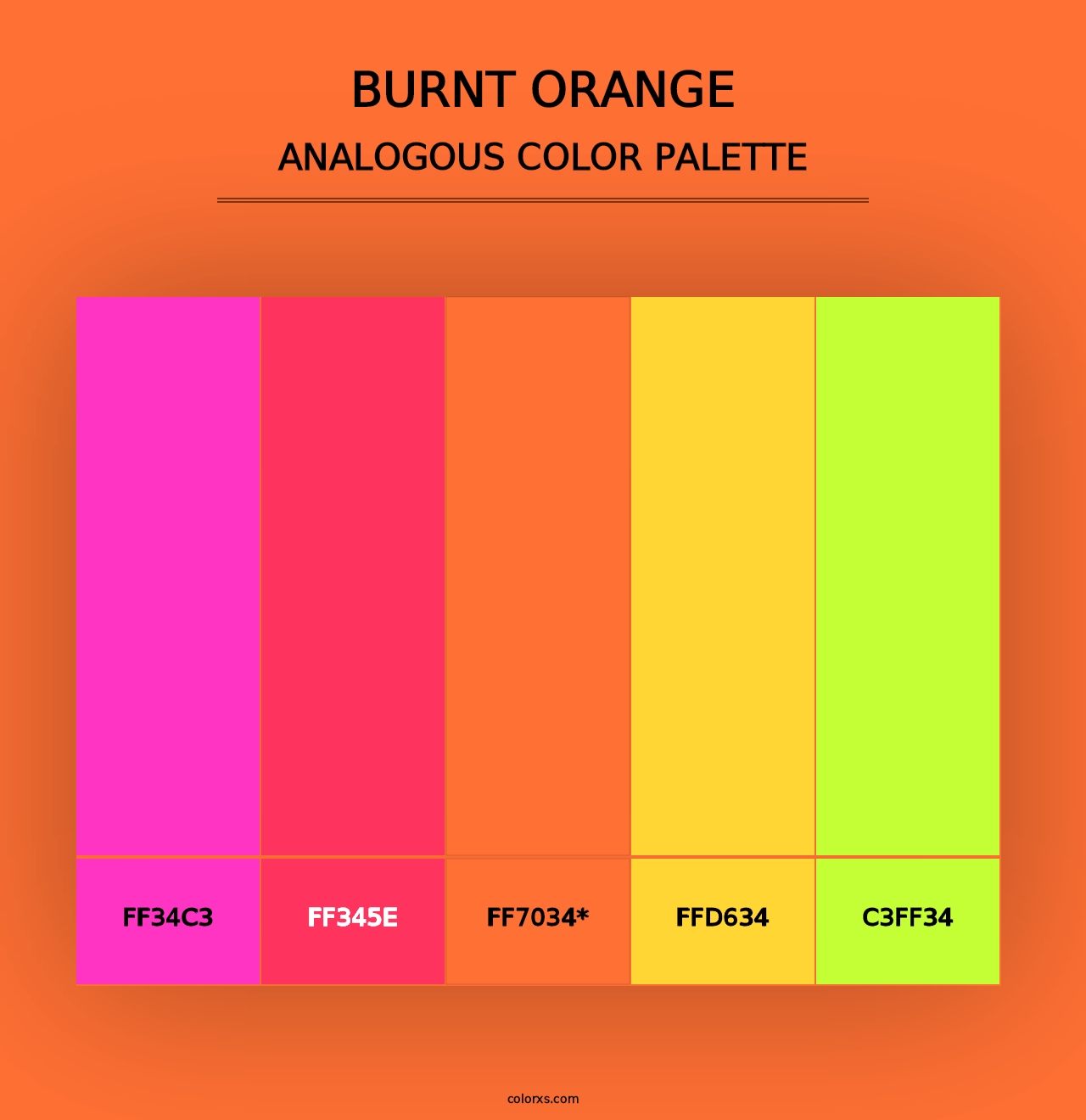 Burnt Orange - Analogous Color Palette