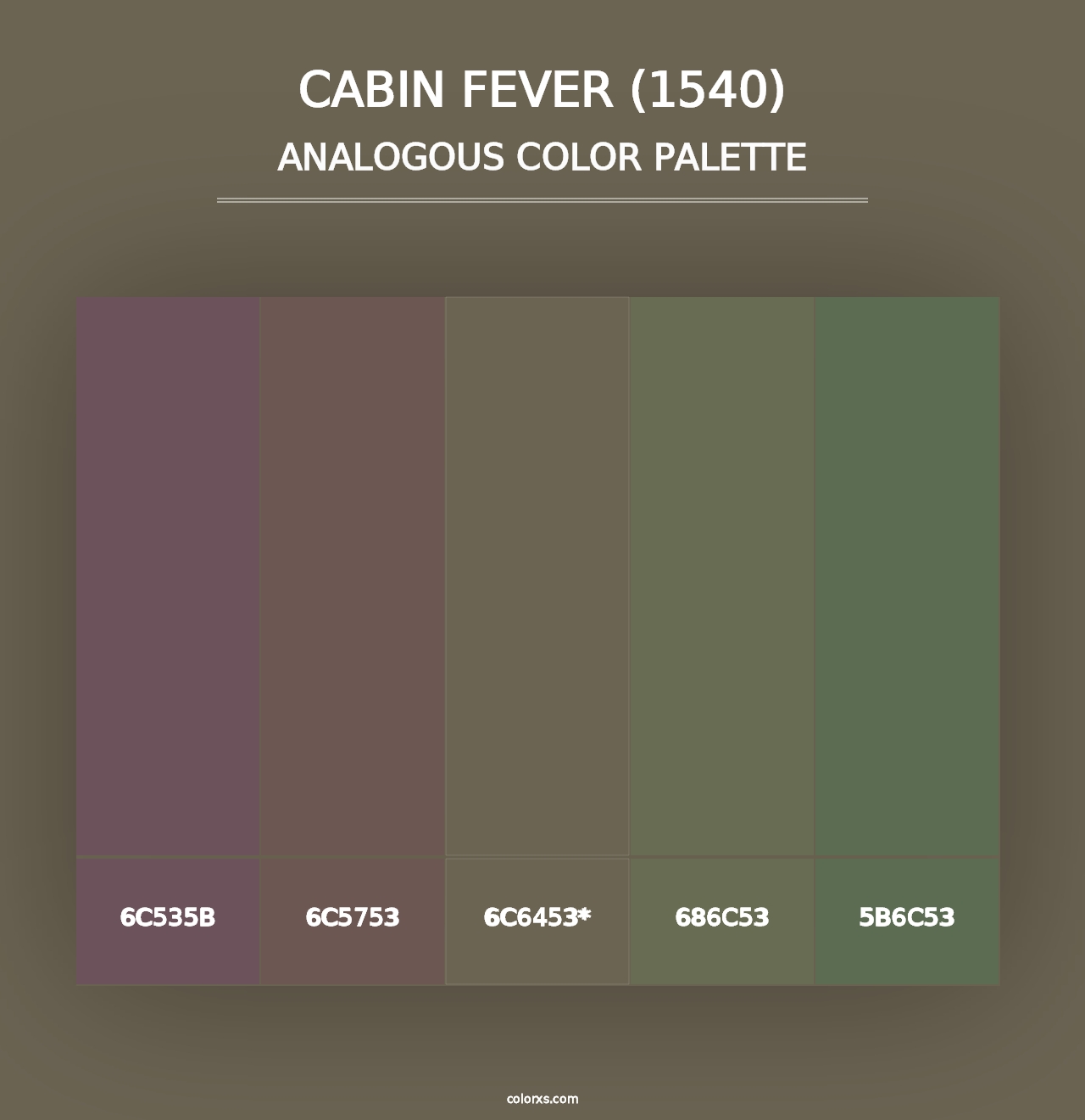 Cabin Fever (1540) - Analogous Color Palette