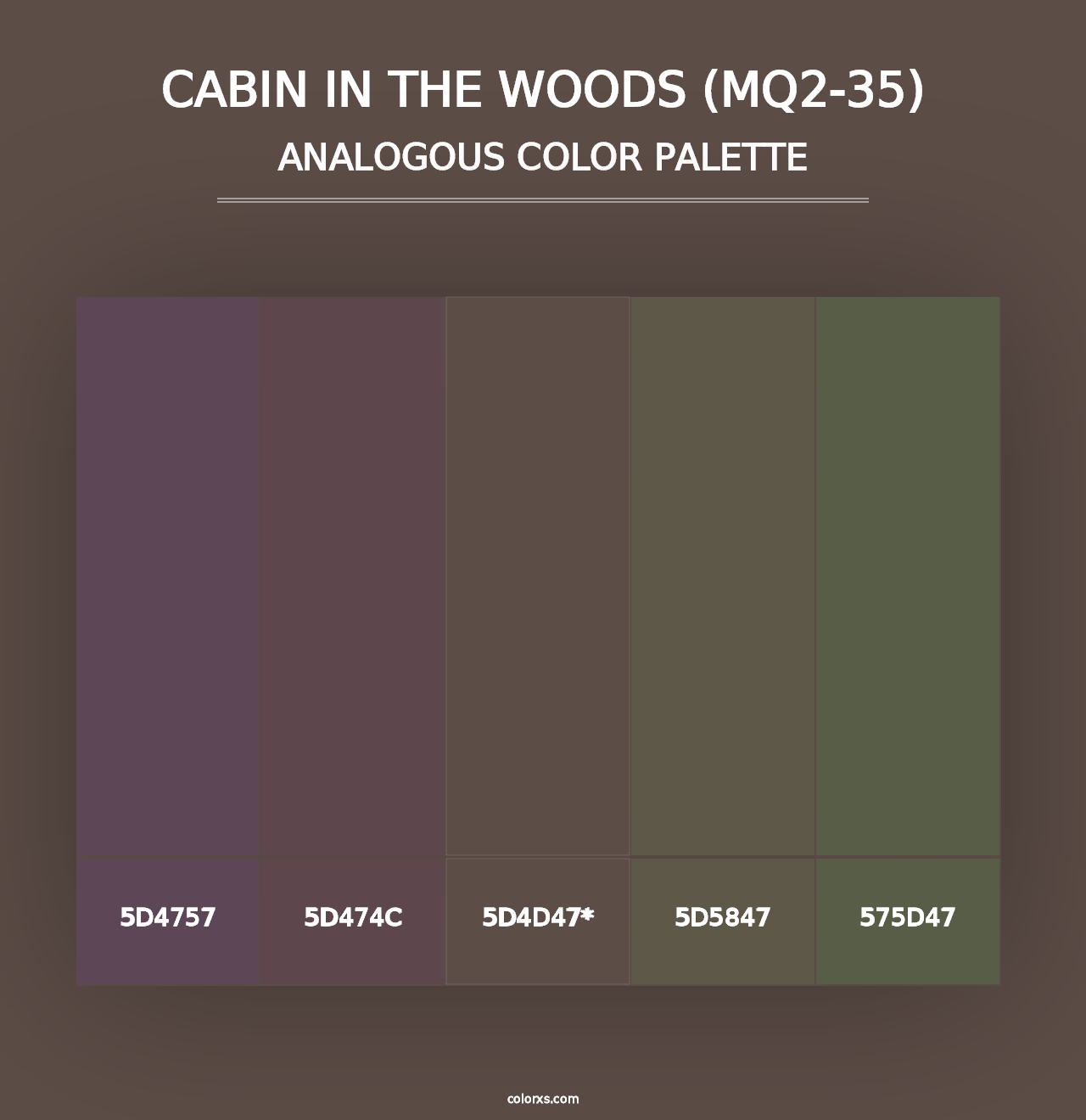 Cabin In The Woods (MQ2-35) - Analogous Color Palette