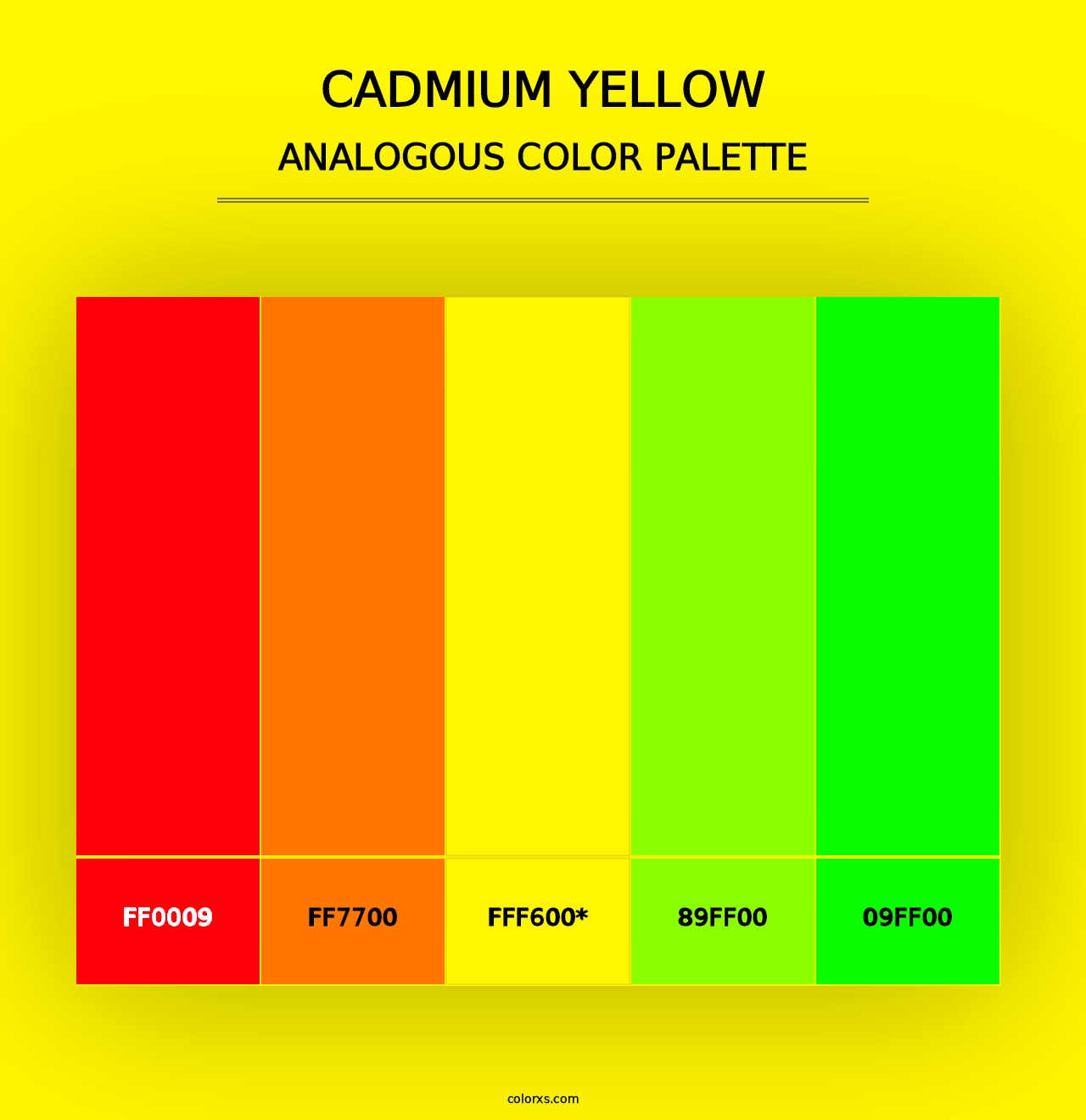 Cadmium Yellow - Analogous Color Palette