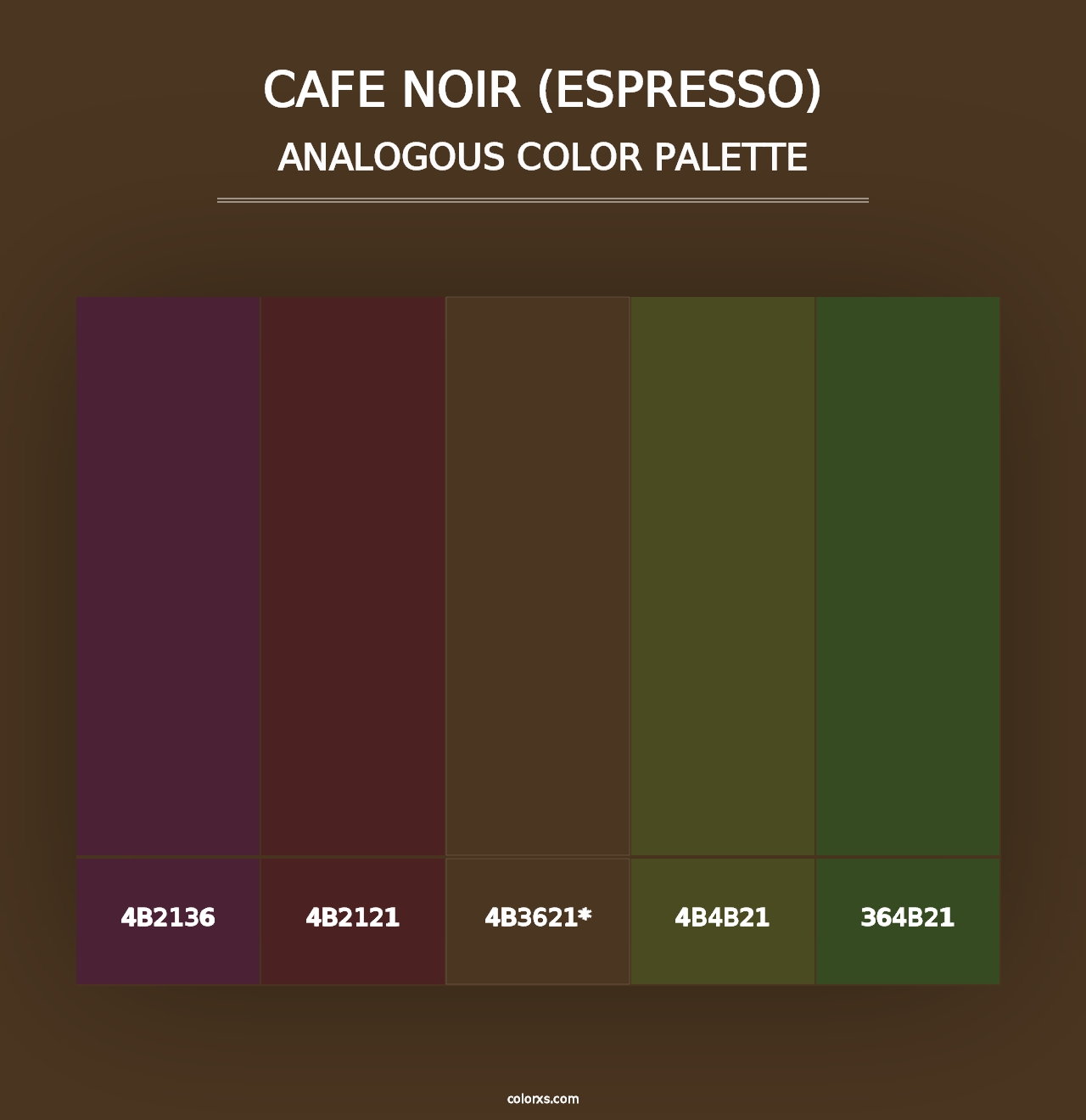 Cafe Noir (Espresso) - Analogous Color Palette