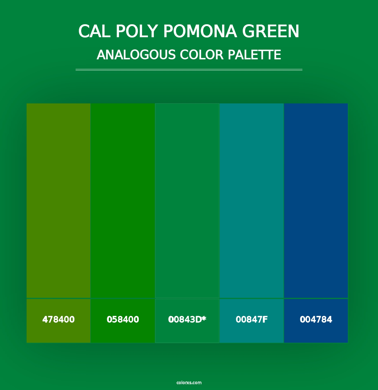 Cal Poly Pomona Green - Analogous Color Palette