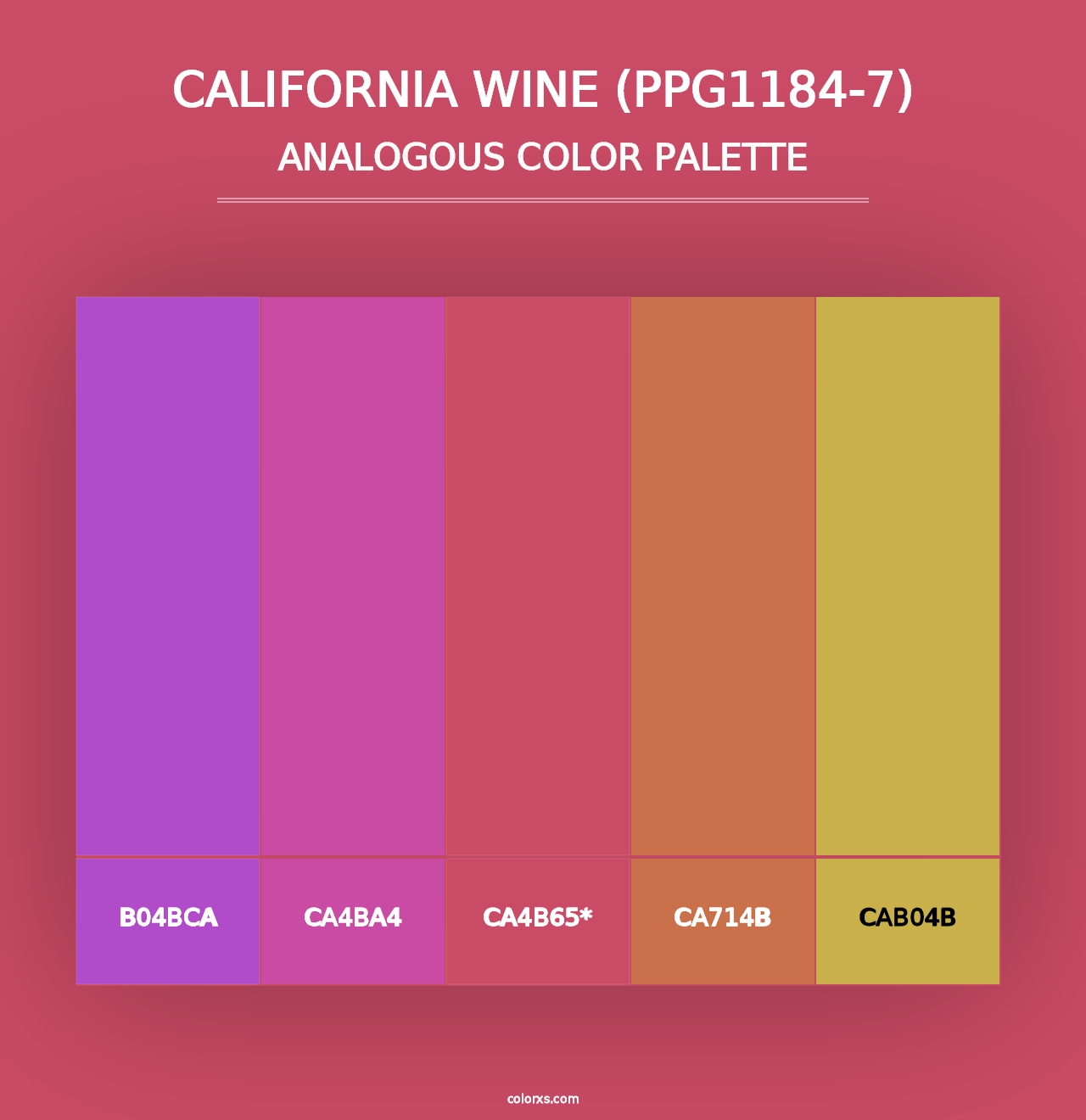 California Wine (PPG1184-7) - Analogous Color Palette