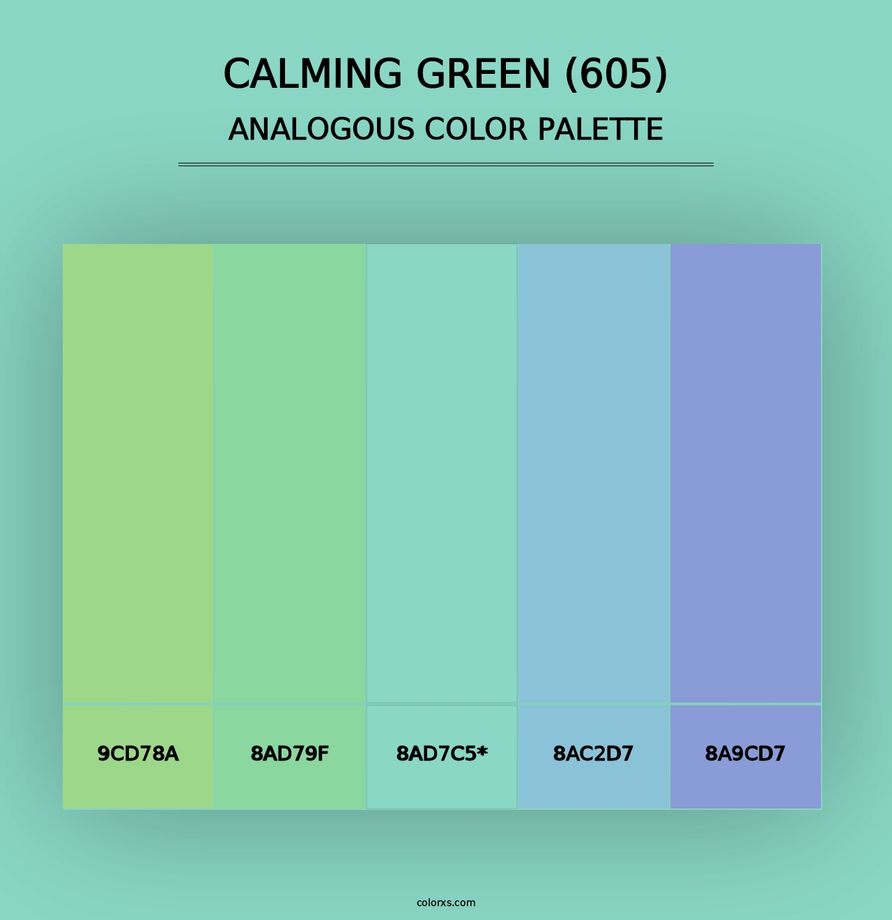 Calming Green (605) - Analogous Color Palette