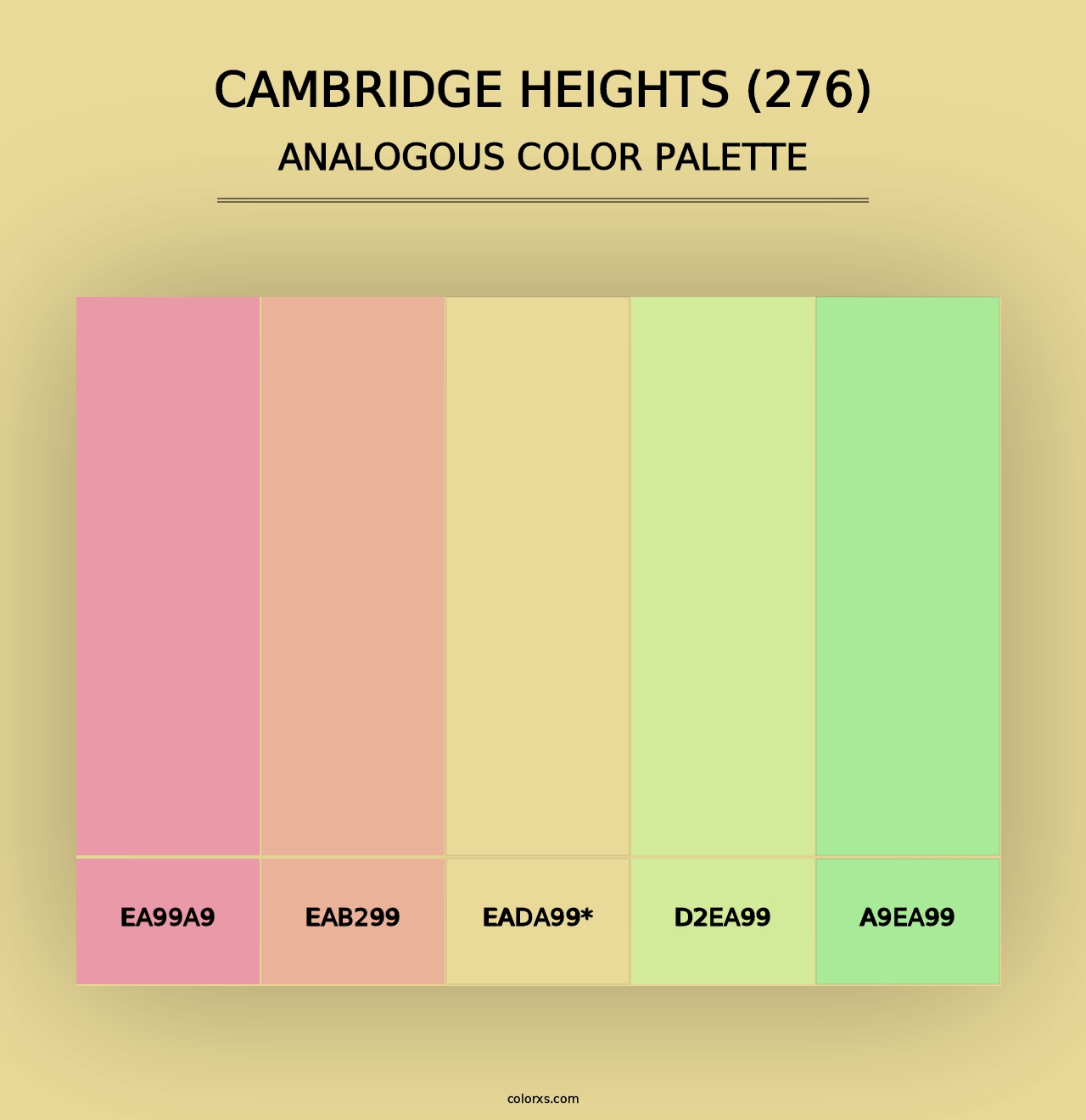 Cambridge Heights (276) - Analogous Color Palette