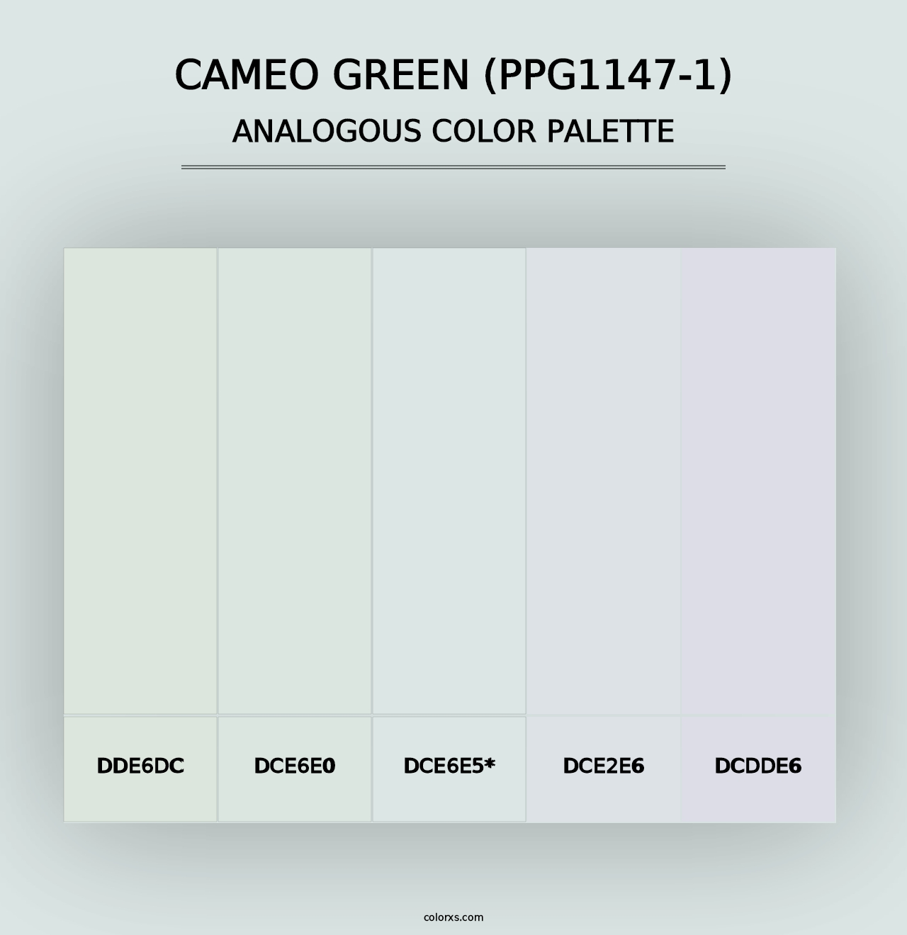 Cameo Green (PPG1147-1) - Analogous Color Palette