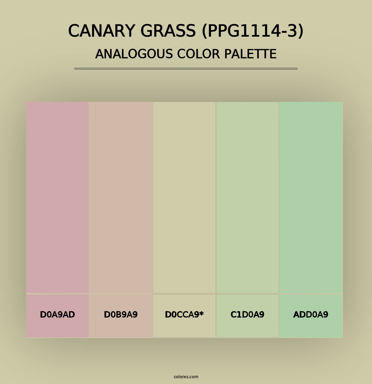 Canary Grass (PPG1114-3) - Analogous Color Palette