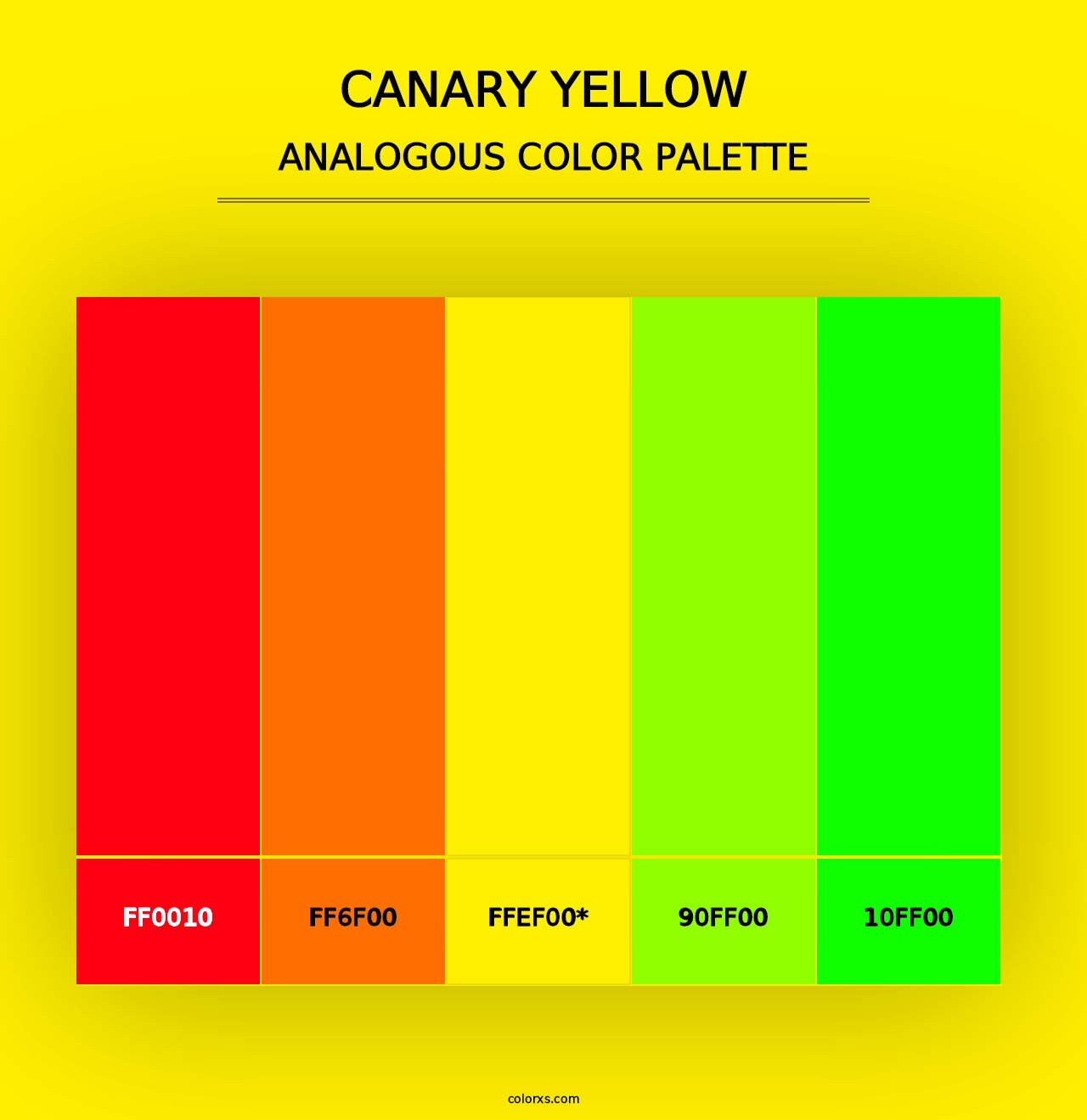 Canary Yellow - Analogous Color Palette