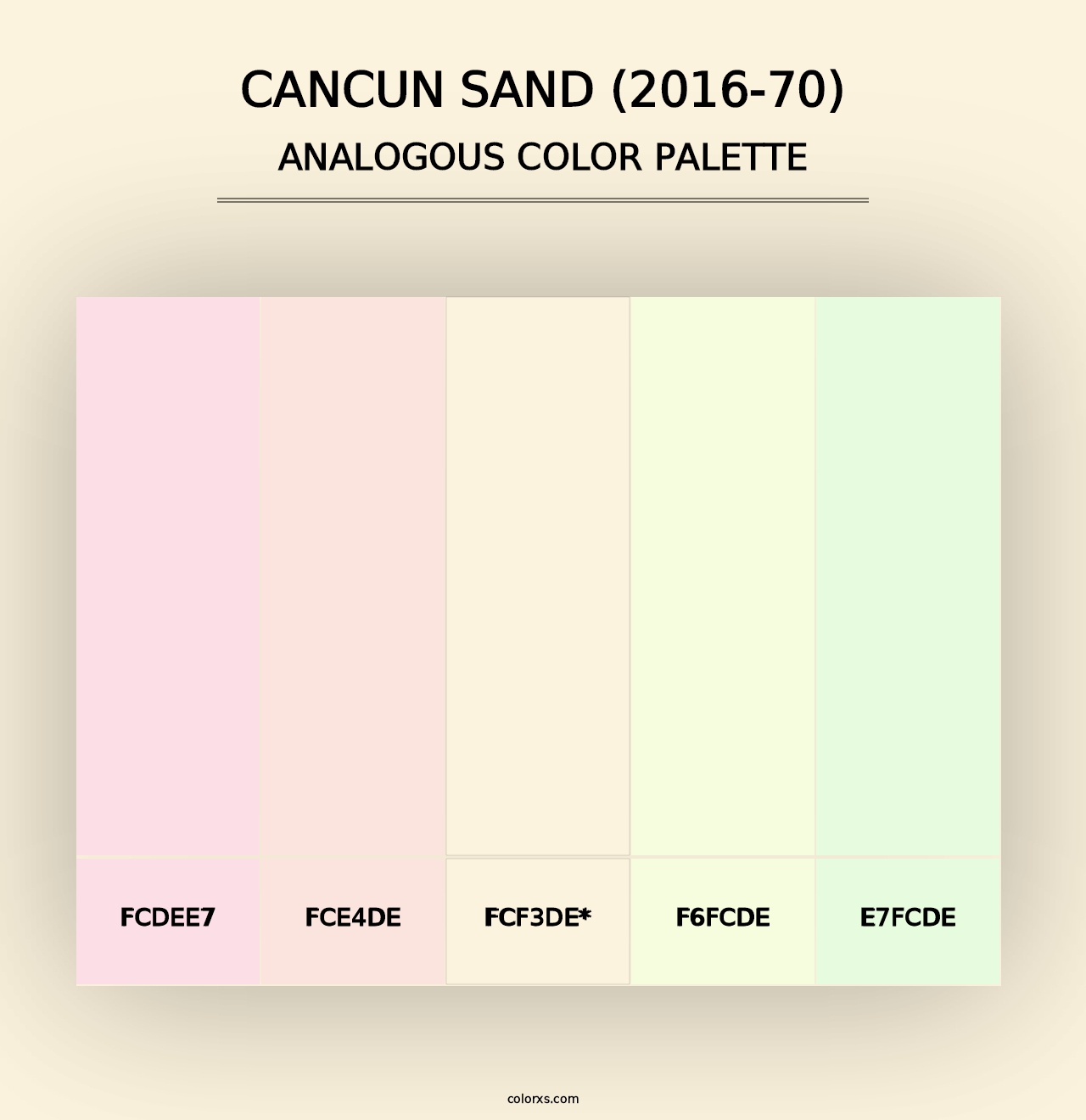 Cancun Sand (2016-70) - Analogous Color Palette