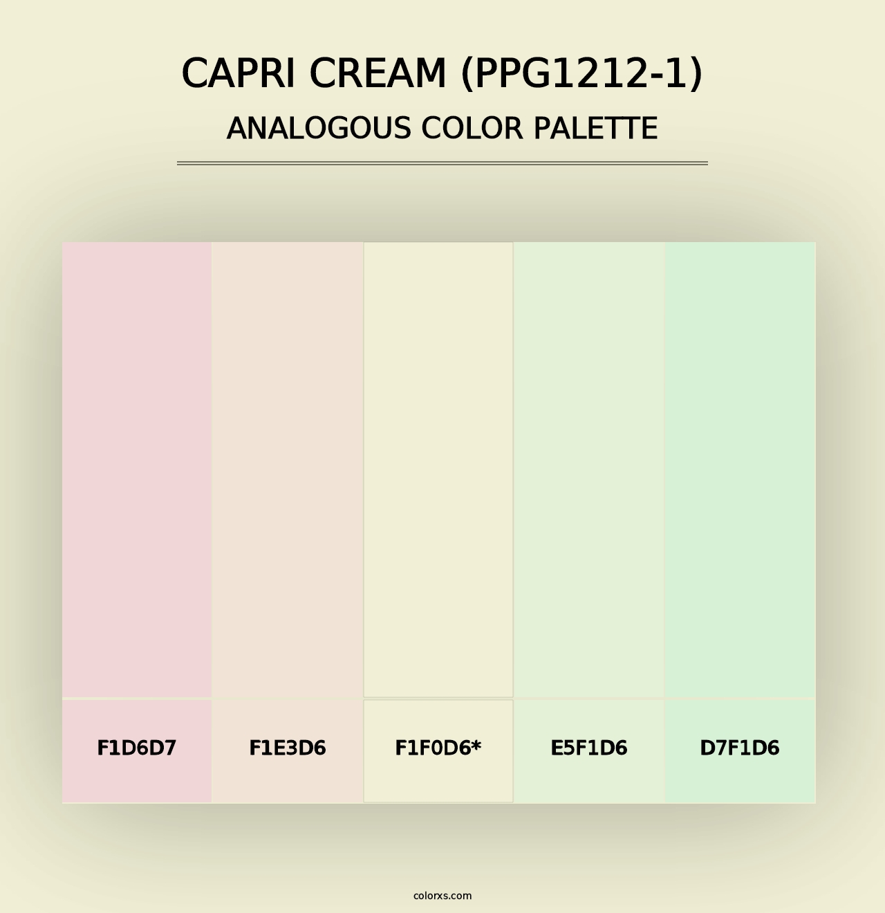 Capri Cream (PPG1212-1) - Analogous Color Palette