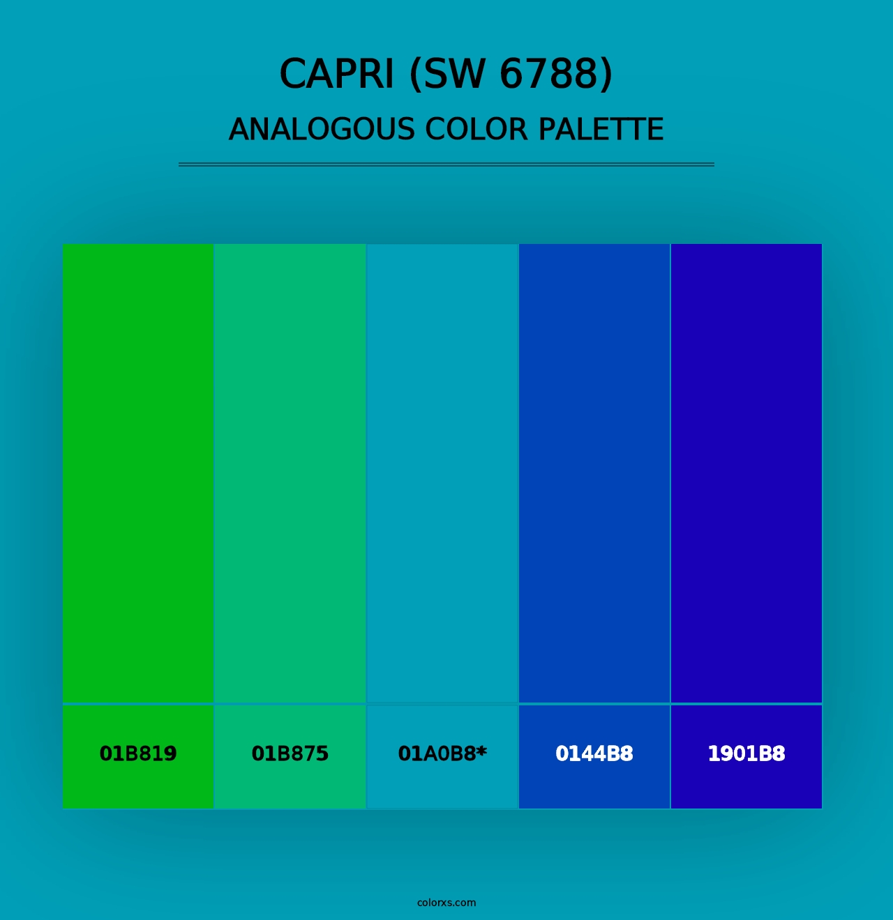 Capri (SW 6788) - Analogous Color Palette