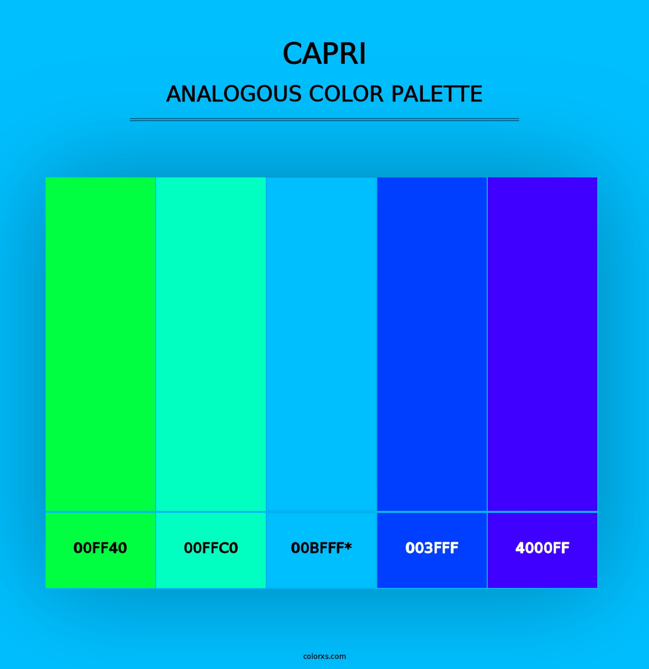 Capri - Analogous Color Palette